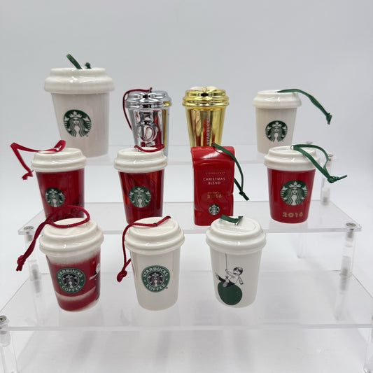 Starbucks Coffee Christmas Yearly Ornaments 2006 2010 2013 2014 2015 2016 Lot
