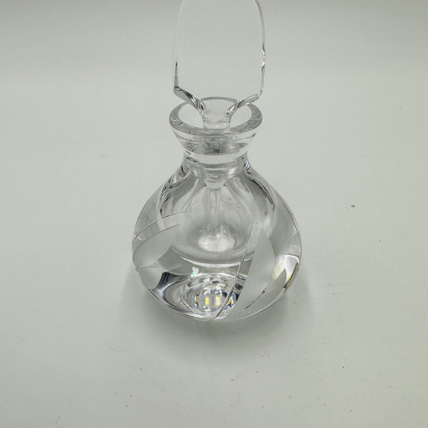 Atlantis Lead Crystal Perfume Bottle with Stopper 3.5in H Vintage Women's Decor