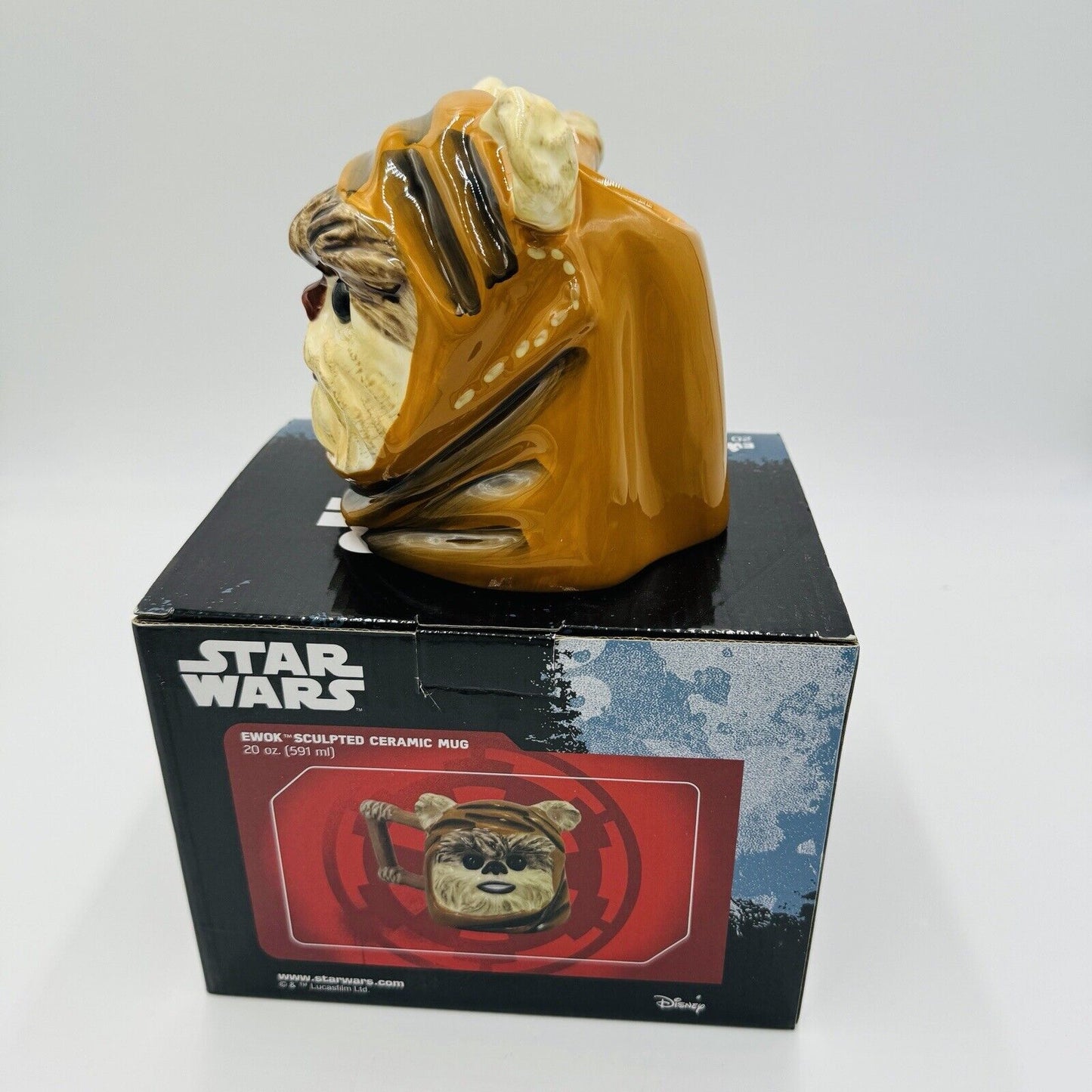 Star Wars Sculpted Ceramic Ewok Mug Large 20 Oz Disney NEW in box Collectible