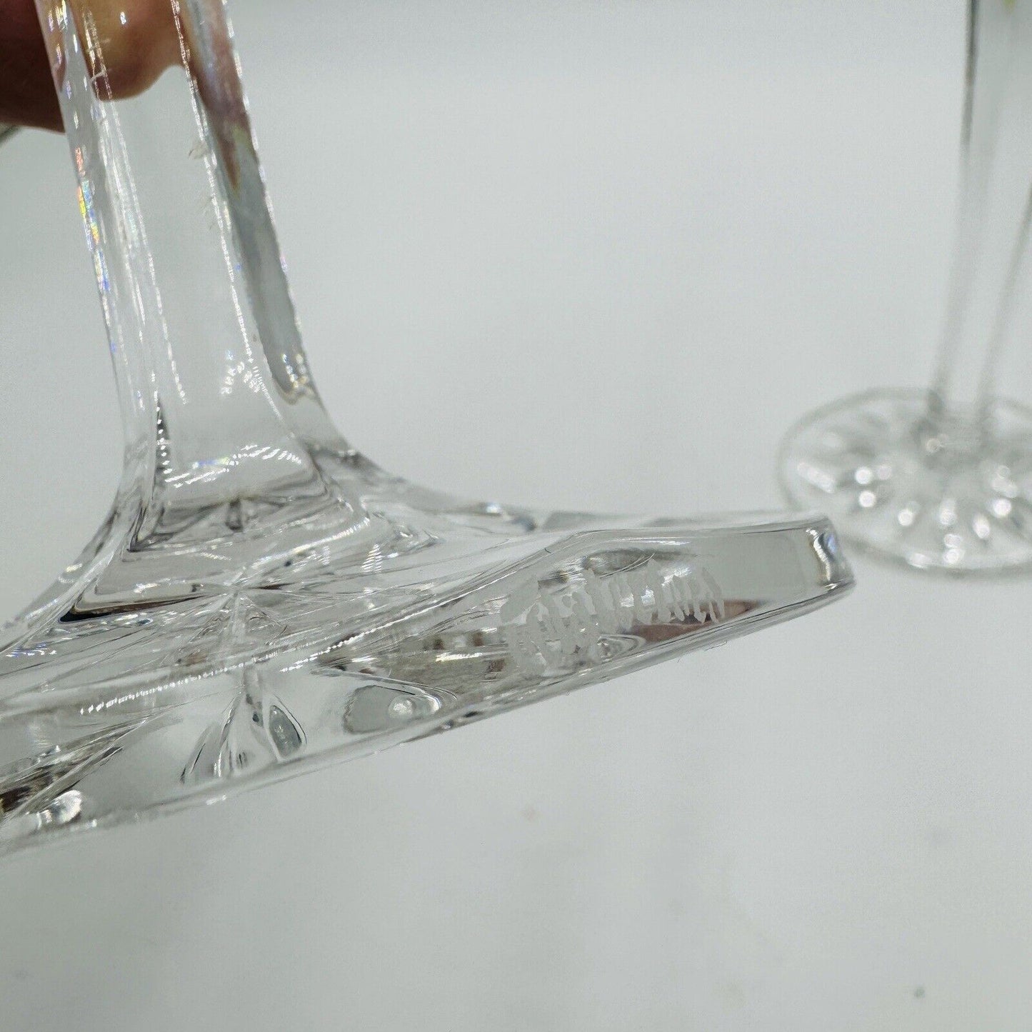 Waterford Crystal Overture Large Pair 8in Conefoot Candlesticks Vintage