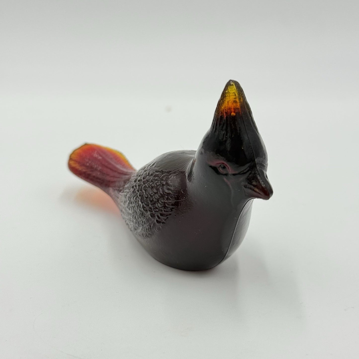 Vintage Fenton Ruby Red Art Glass Cardinal Bird Figurine Paperweight 1990’s
