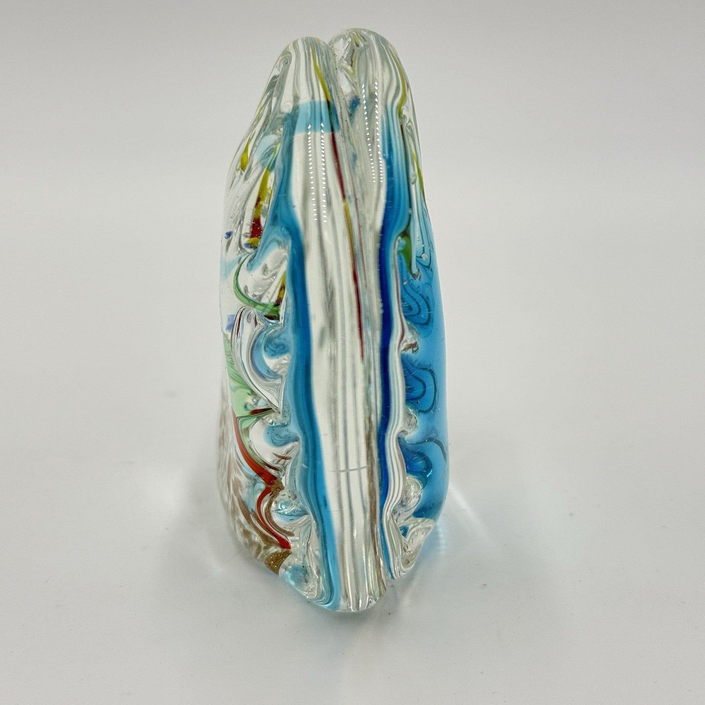 Murano Art Glass Aquarium Hand Blown Italy Paperweight 3.5”x3” Vintage