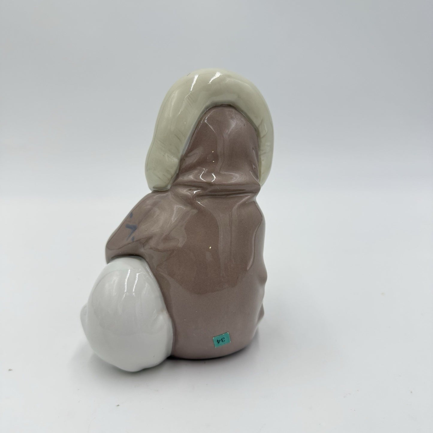 LLADRO Spain Porcelain Eskimo Inuit Boy playing With Polar Bear Cub Figurine