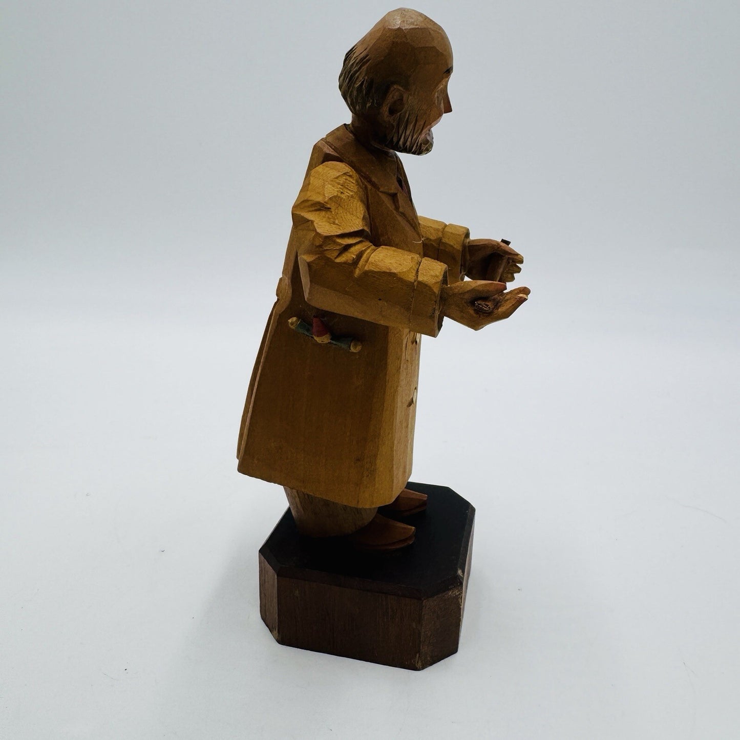 Anri Hand Carved Wood Doctor Figurine Pediatrics Medicine 6.75" Folk Art Vintage