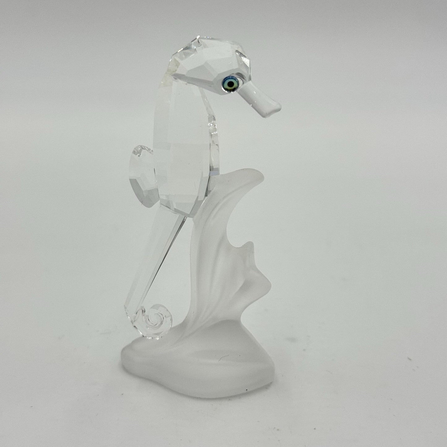 Swarovski Crystal Austria Sea Horse Frosted Base Figurine 3” Retired 2006