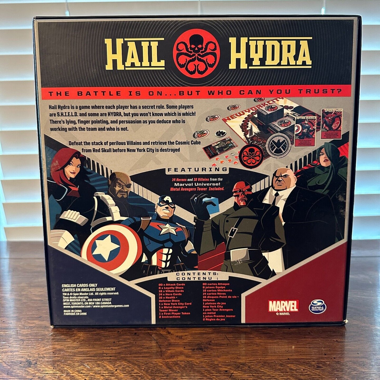 Spin Master Hail Hydra Marvel Hero Board Cards Game Agents of Shield Deduction