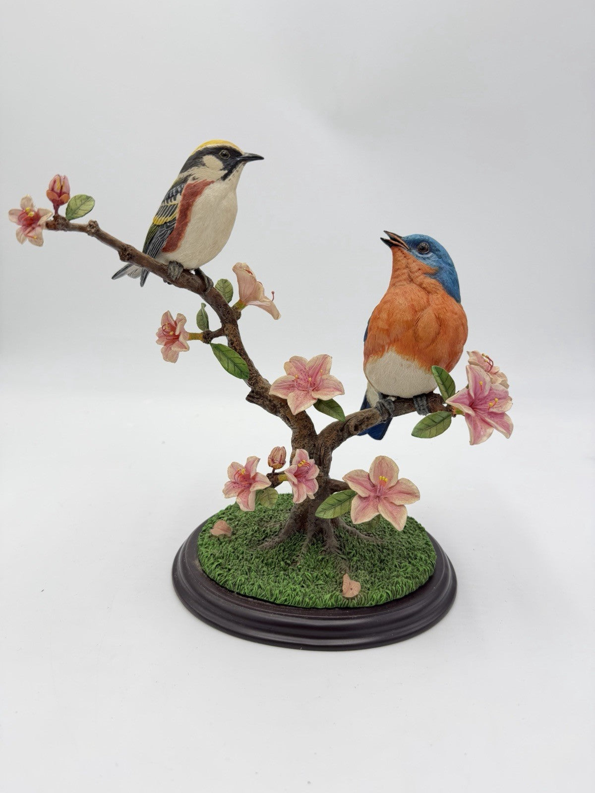 Rare Danbury Mint Spring Greetings Blue And Yellow Birds By Bob Guge Figurine