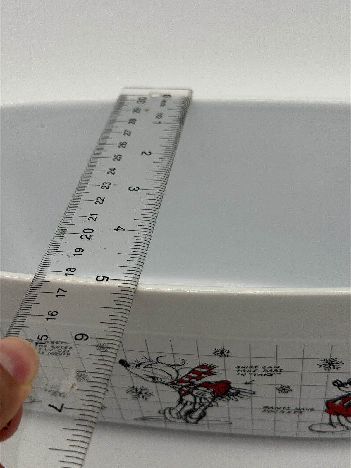 Disney Mickey Minnie Mouse Christmas Sketchbook Loaf Pan Bowl Porcelain