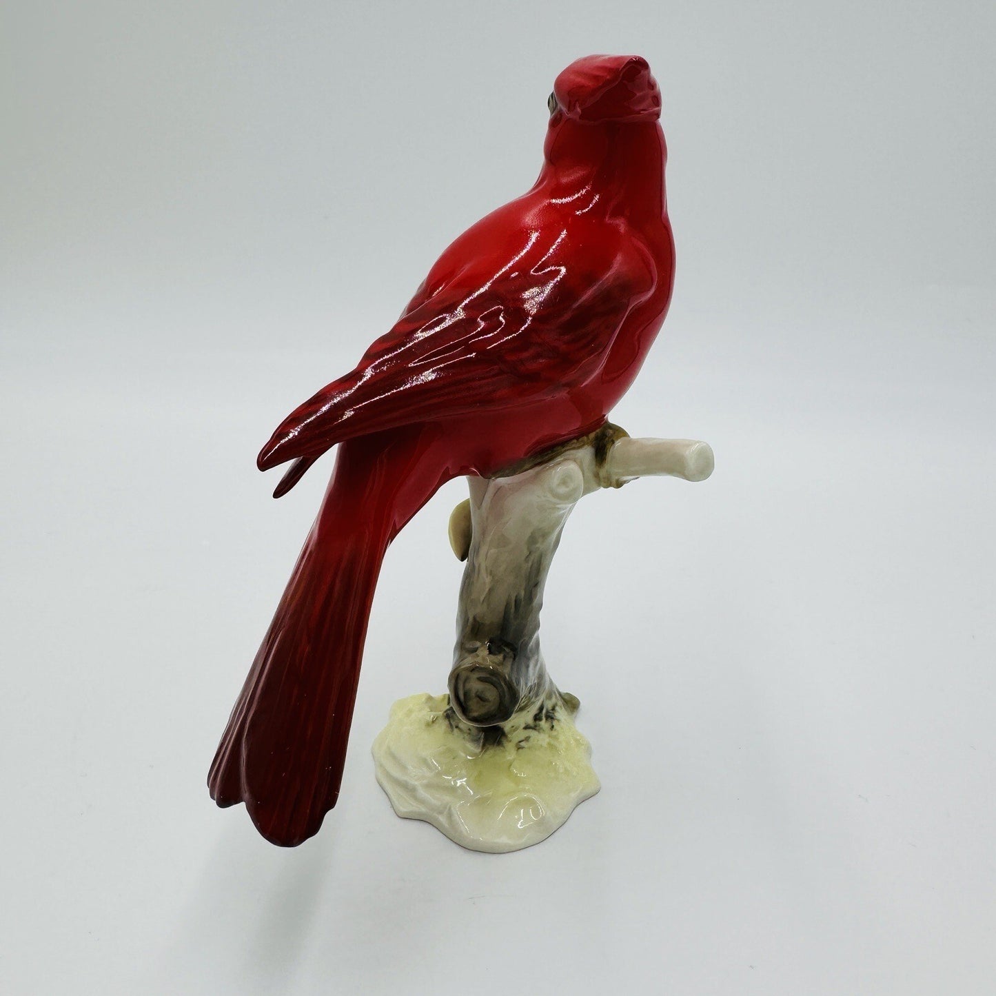 Hutschenreuther Kunstabteilung Cardinal Bird Figurine Porcelain Germany Red Vtg