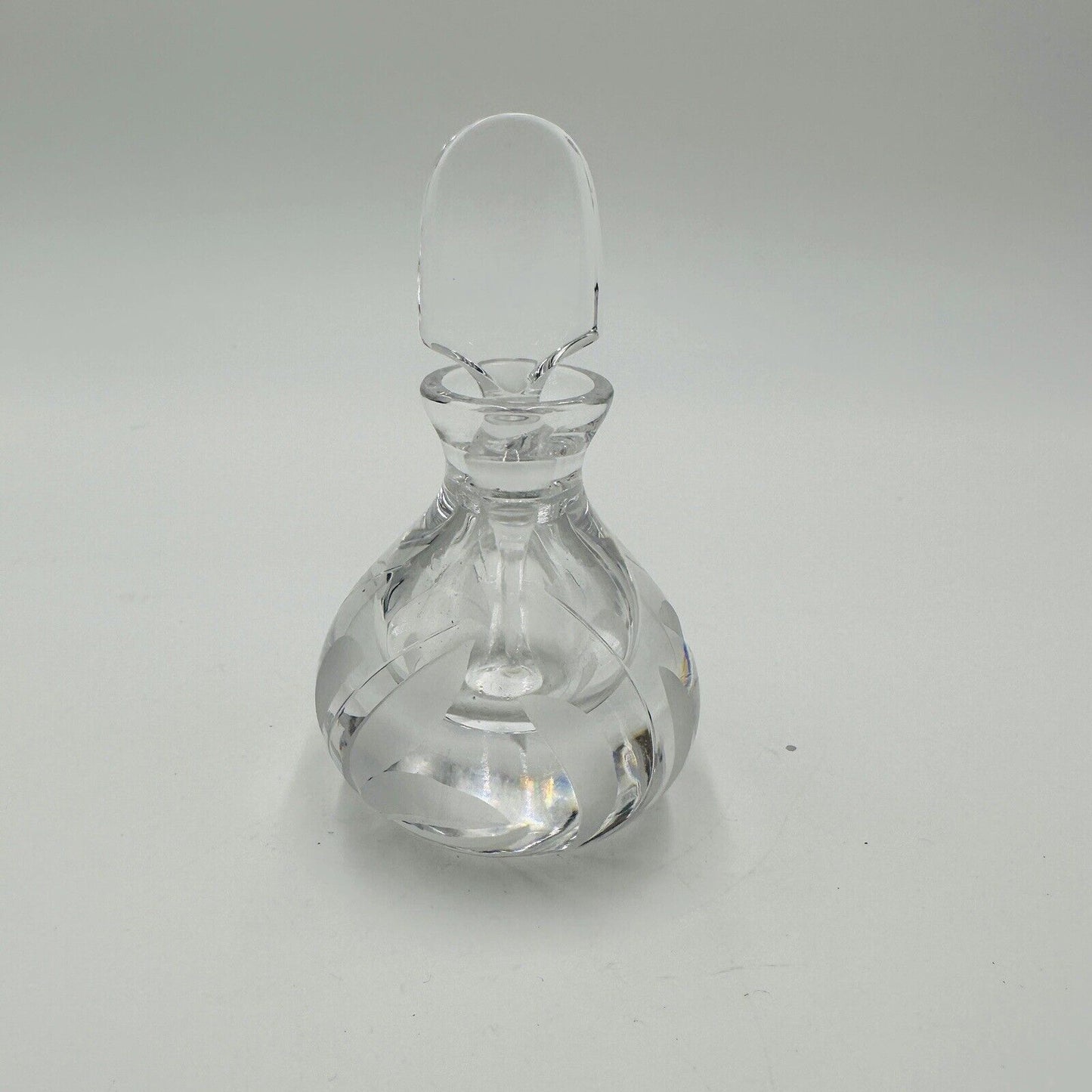 Atlantis Lead Crystal Perfume Bottle with Stopper 3.5in H Vintage Women's Decor