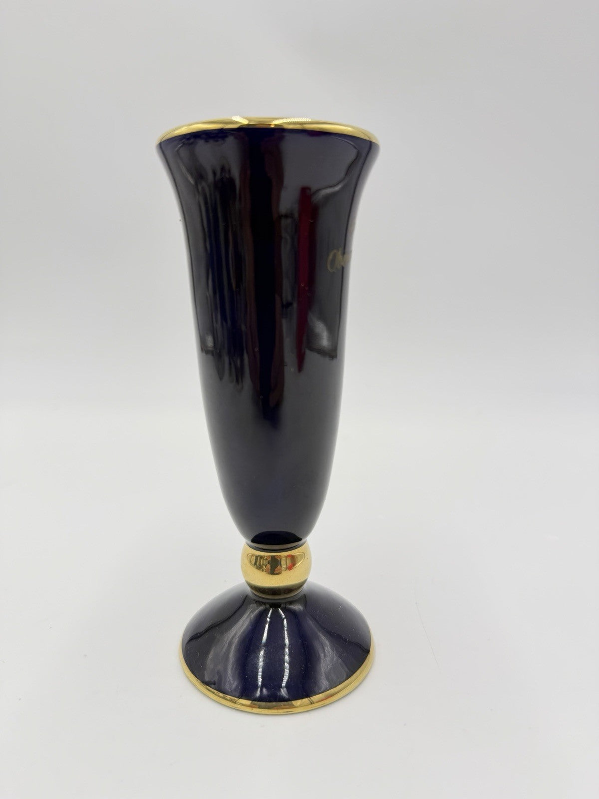 Antique Ges Gesch Geschenke Germany Cobalt Blue Gold Flowers 5”H Porcelain