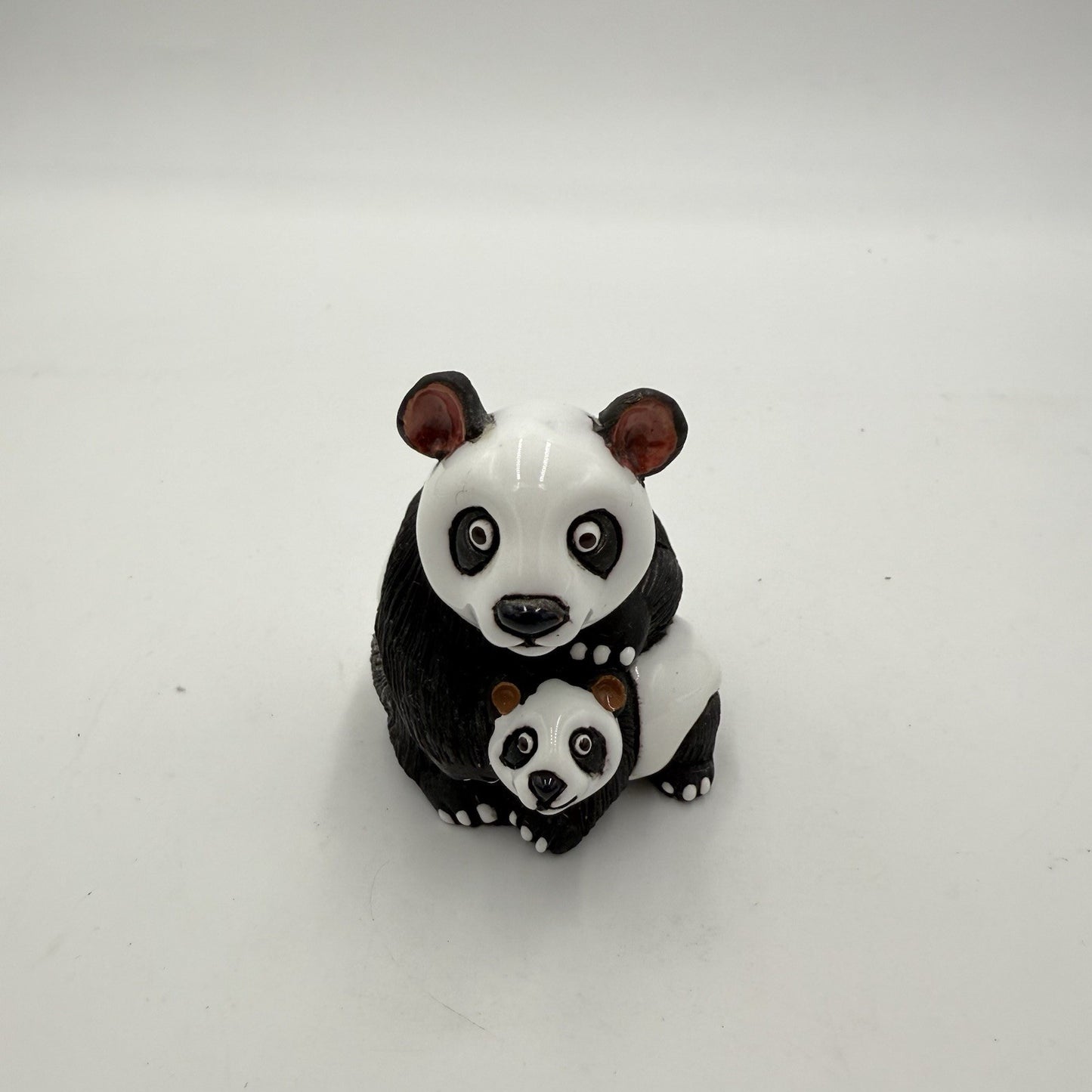 Vintage LEPS Peru Pottery Rinconada Panda Mama Bear & Cub Figurine