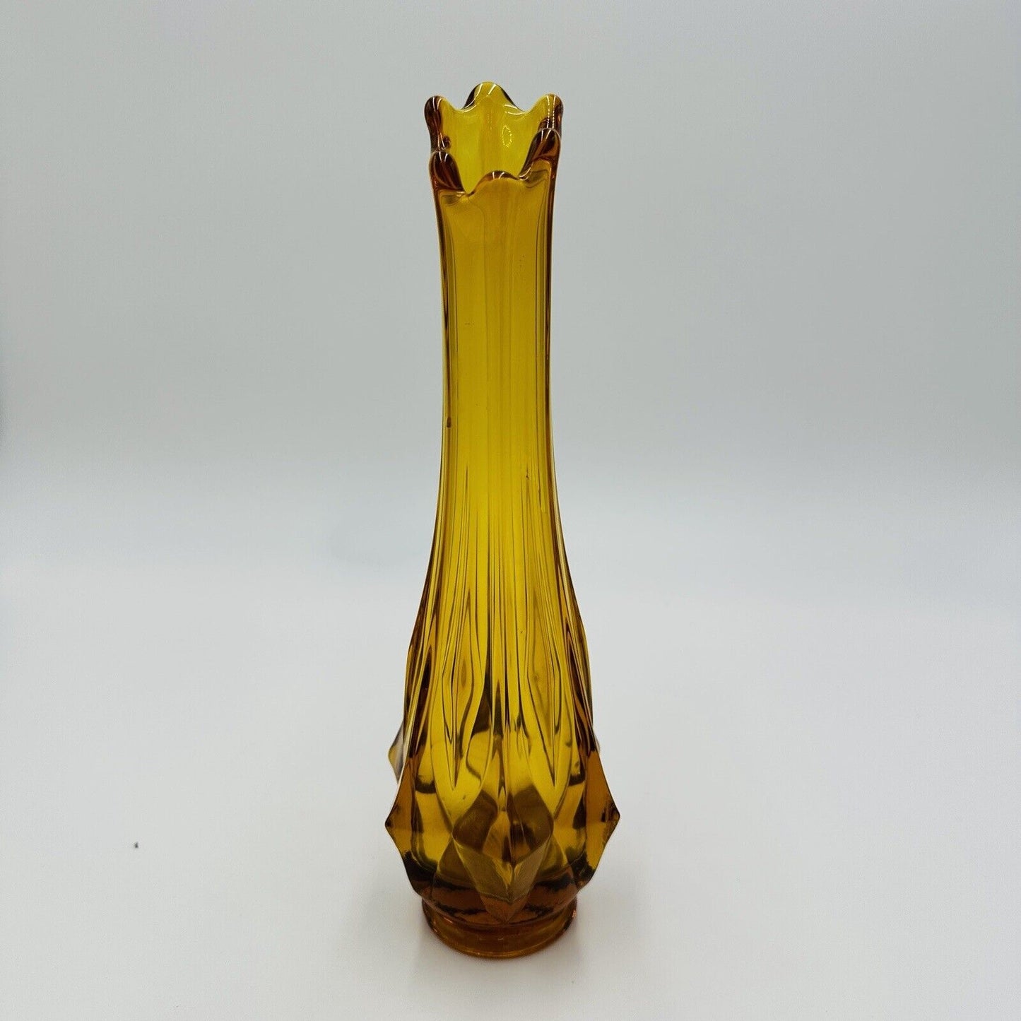 Kanawha Vase Amber Glass Vintage Home Decor 11in Tall Large Bud