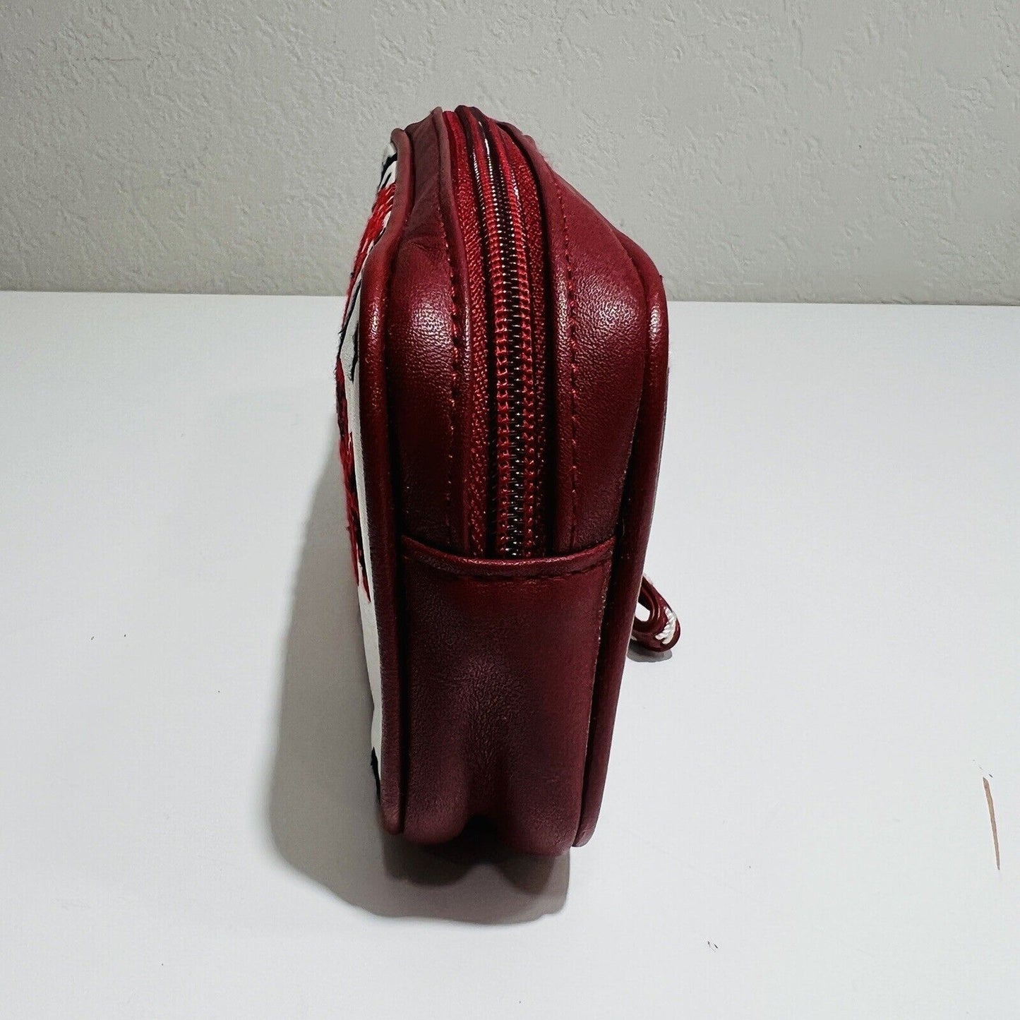 Isabella Fiore Clutch Wristlet Women's Handbag Black Red Embroidered Purse Bag