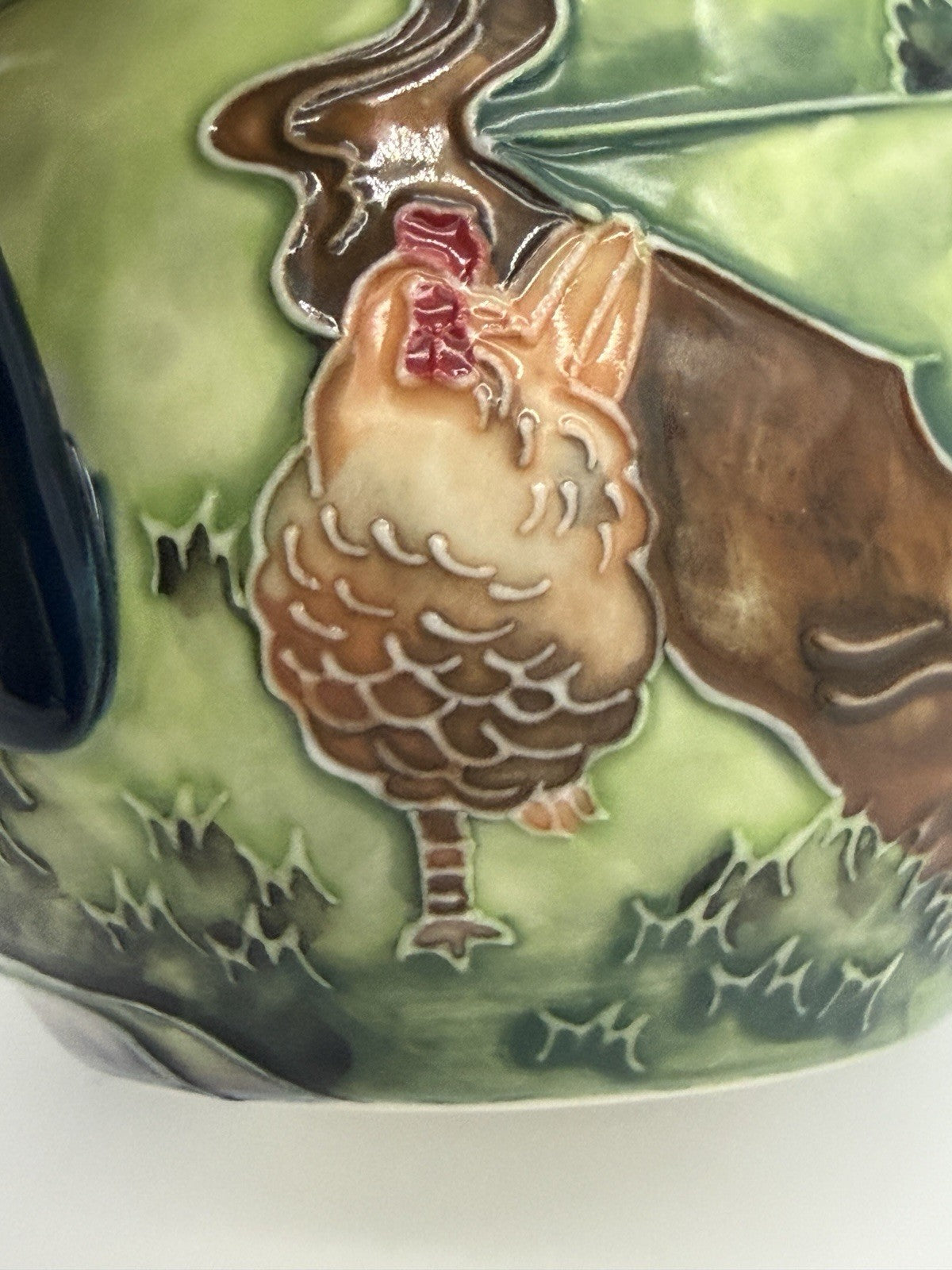 Rare Old Tupton Ware Art Pottery England Farmyard Pitcher/jug 4” Embossed Farm