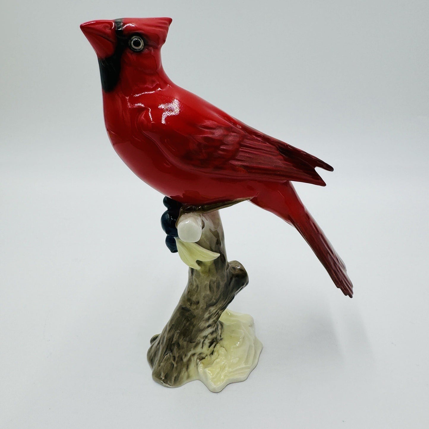 Hutschenreuther Kunstabteilung Cardinal Bird Figurine Porcelain Germany Red Vtg