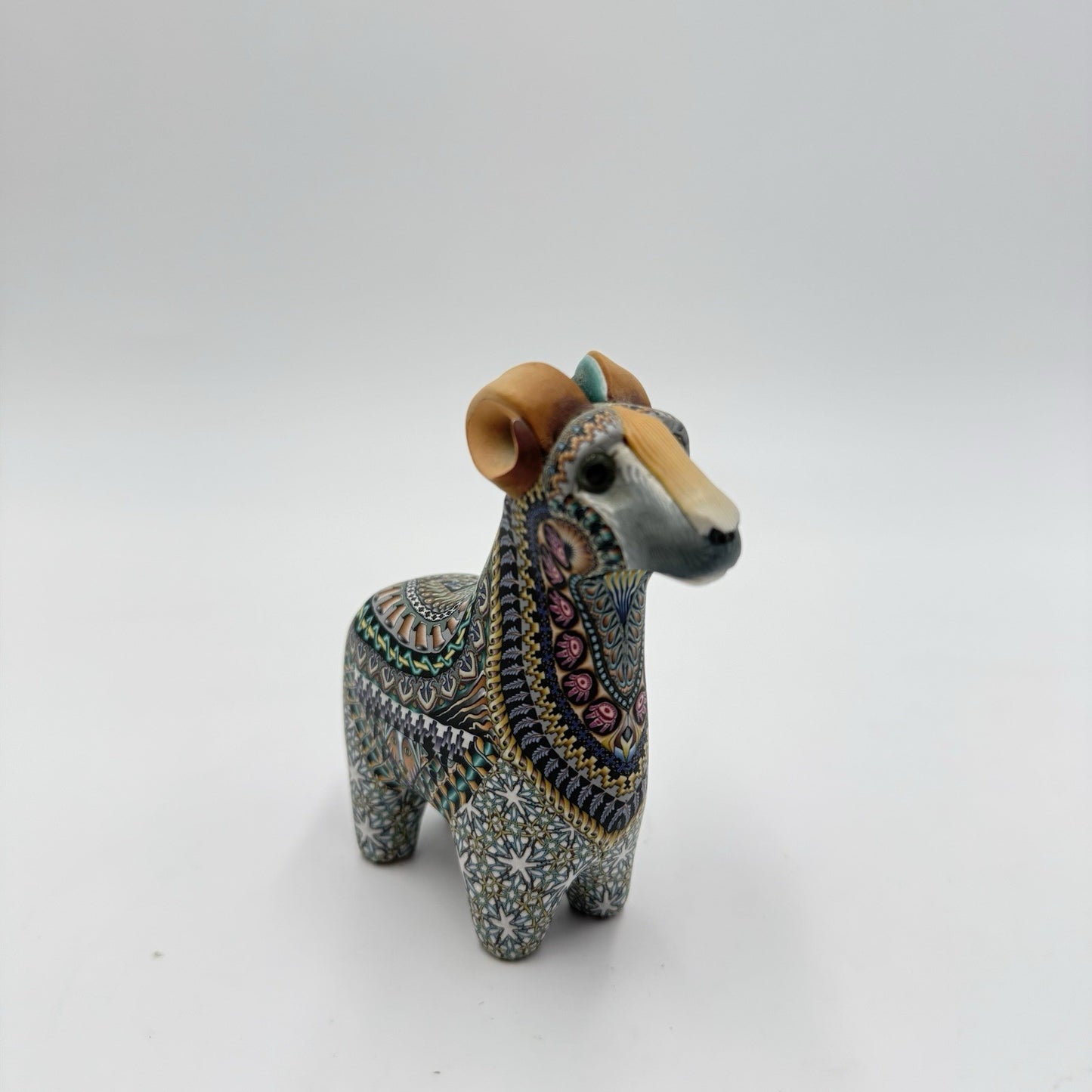 Jon Stuart Anderson Polymer Clay Ram Signed 2007 GOAT Figurine Signed