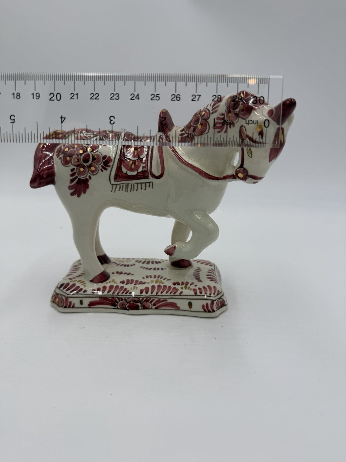 Rare Delft Holland ROOD RED VELSEN Pottery unicorn horse Figurine 809