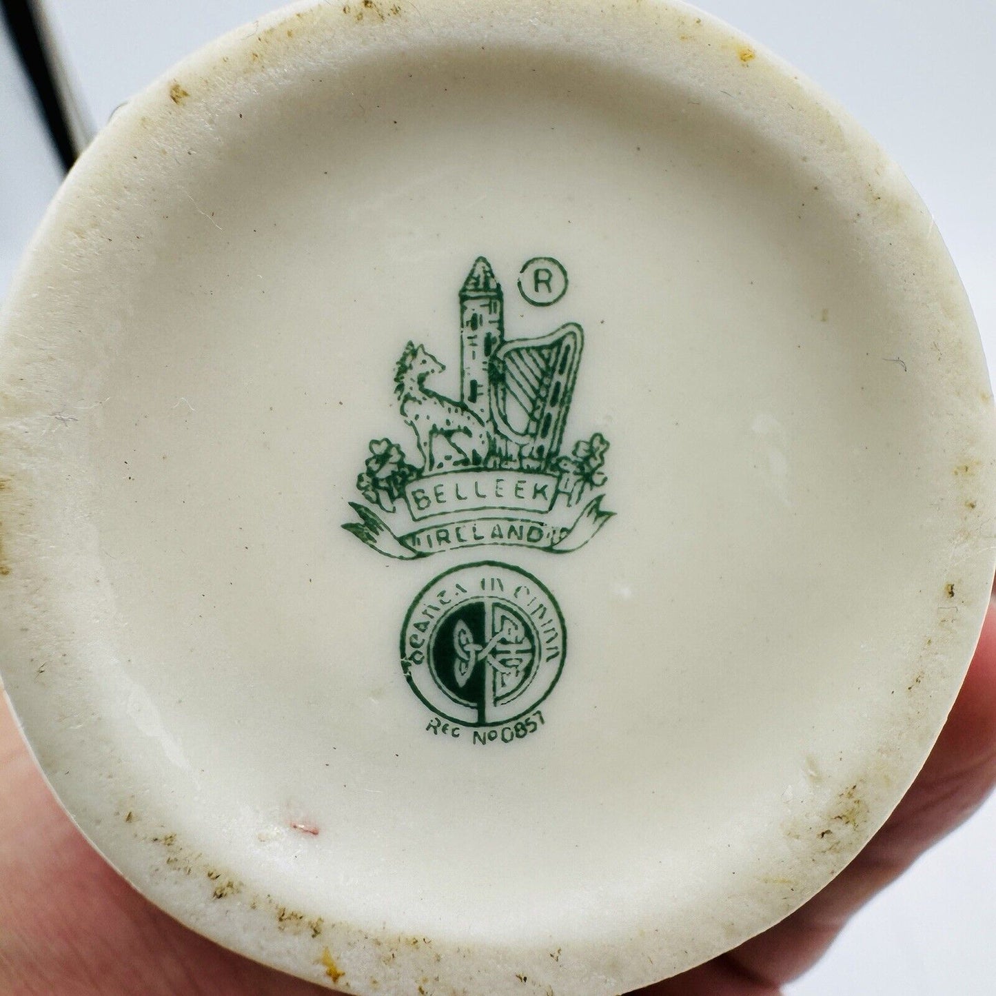Belleek Shamrock Porcelain Ireland 6" Panel Vase 6” Vintage Decor