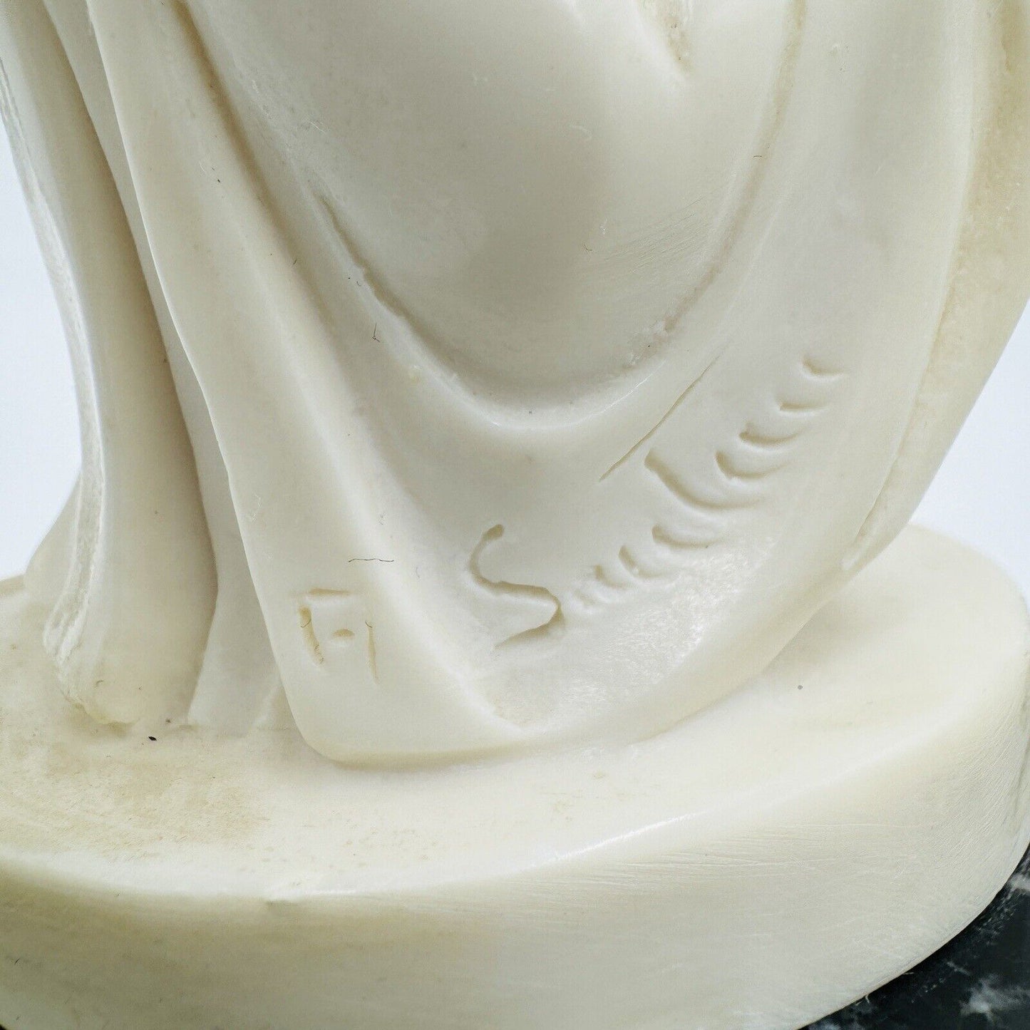 A. Santini Mother & Child Alabaster Sculpture Classic Figurine 7.5” Italy Vtg