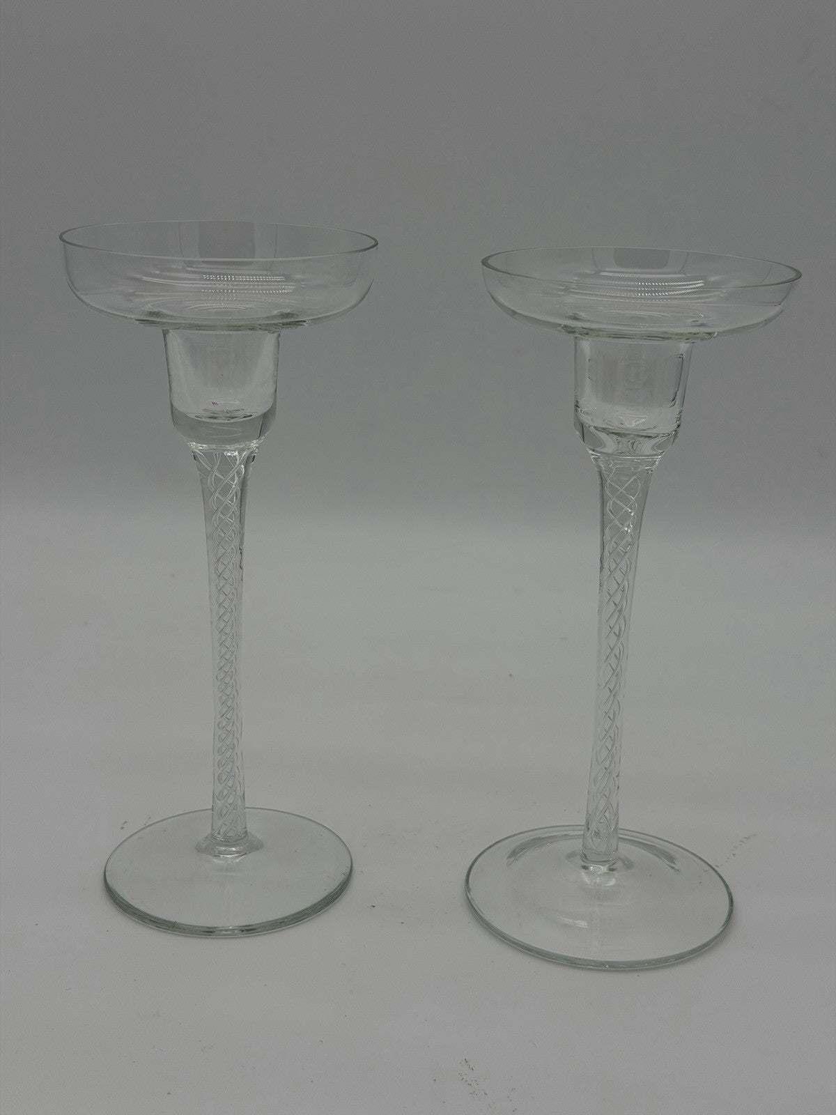 Vintage IONA by Stuart 7.5” Twisted Light Candle Stick Holder Set 2 PCs