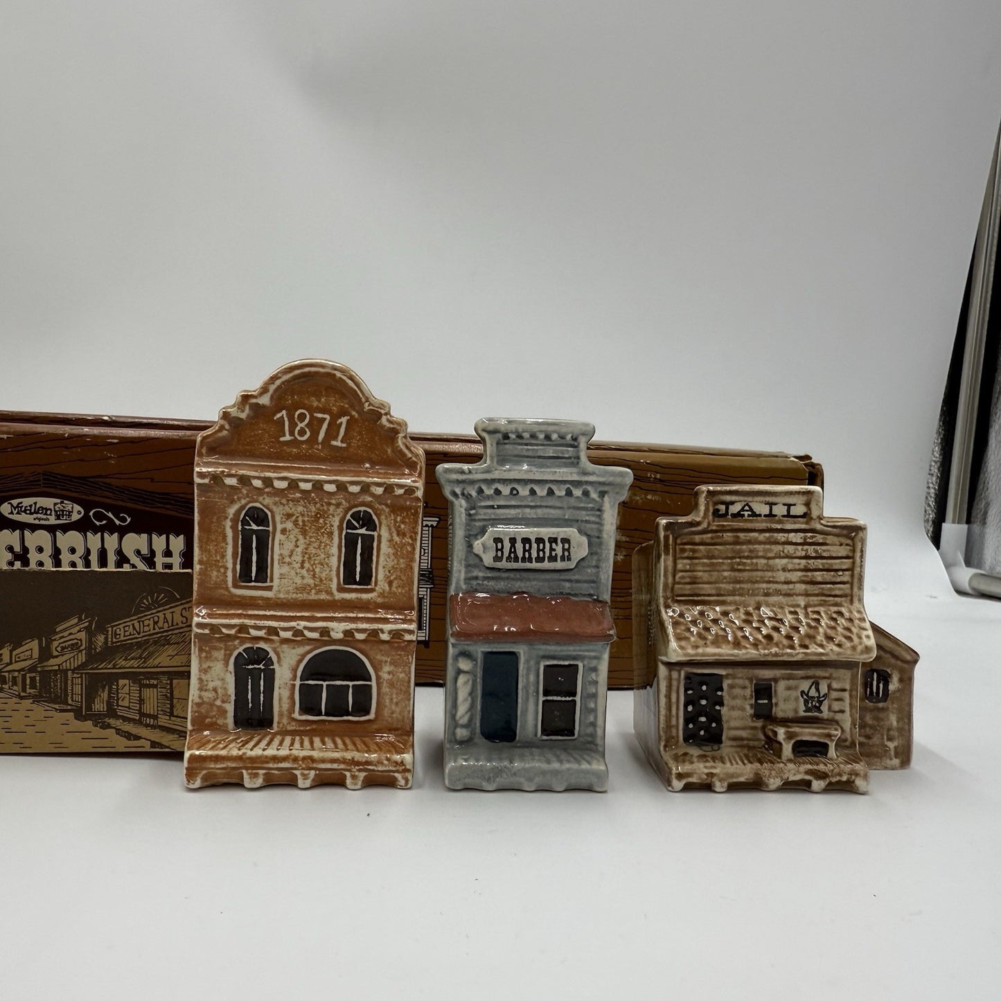 Vintage Sagebrush Junction Old West Models Buildings Set W/box Ceramic