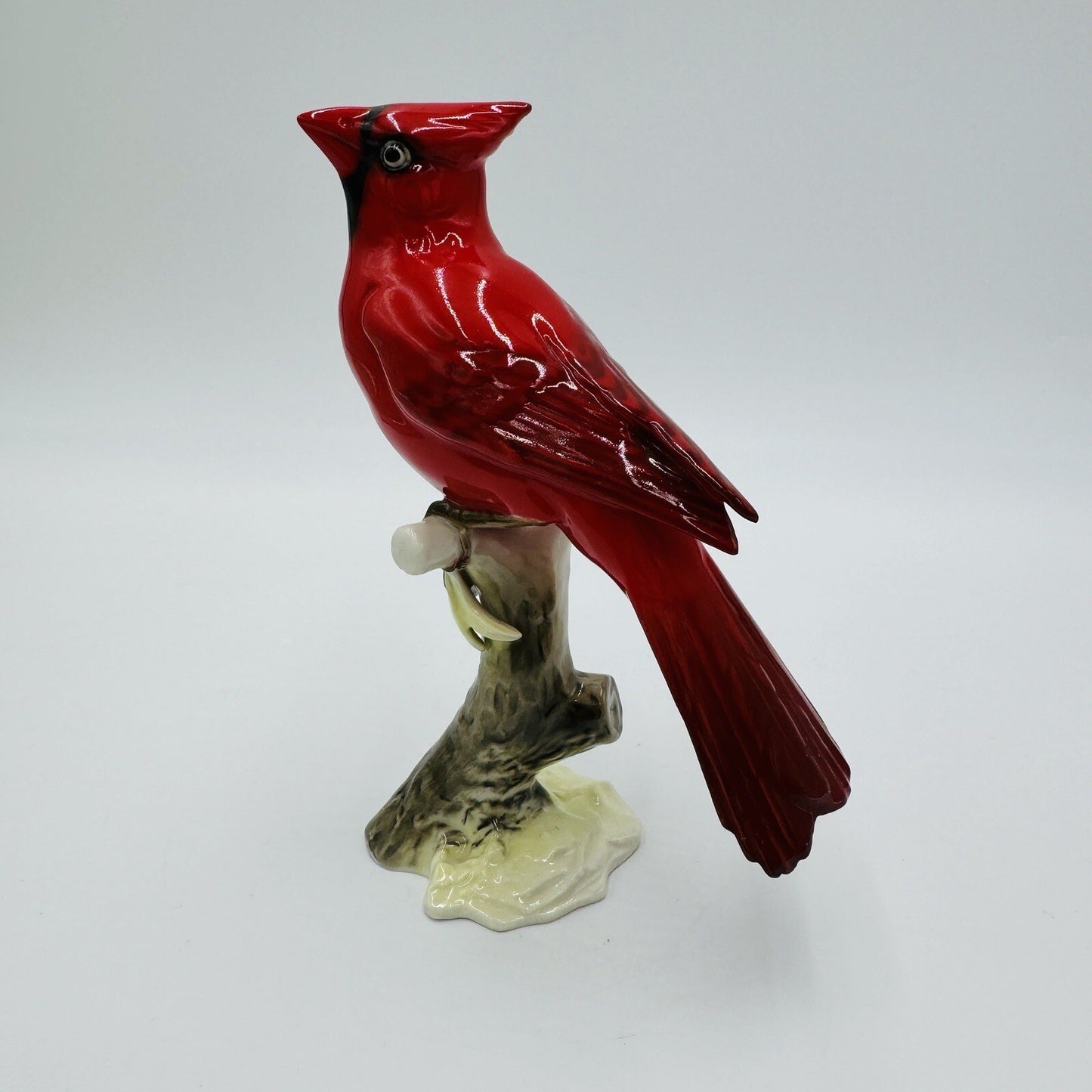Hutschenreuther Kunstabteilung Cardinal Bird Figurine Porcelain Germany Red Vtg