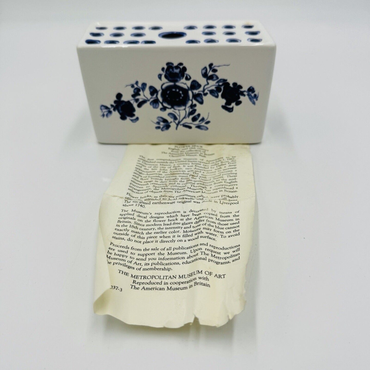 Antique Flower Brick English Mid-18th century Porcelain Floral Documentation