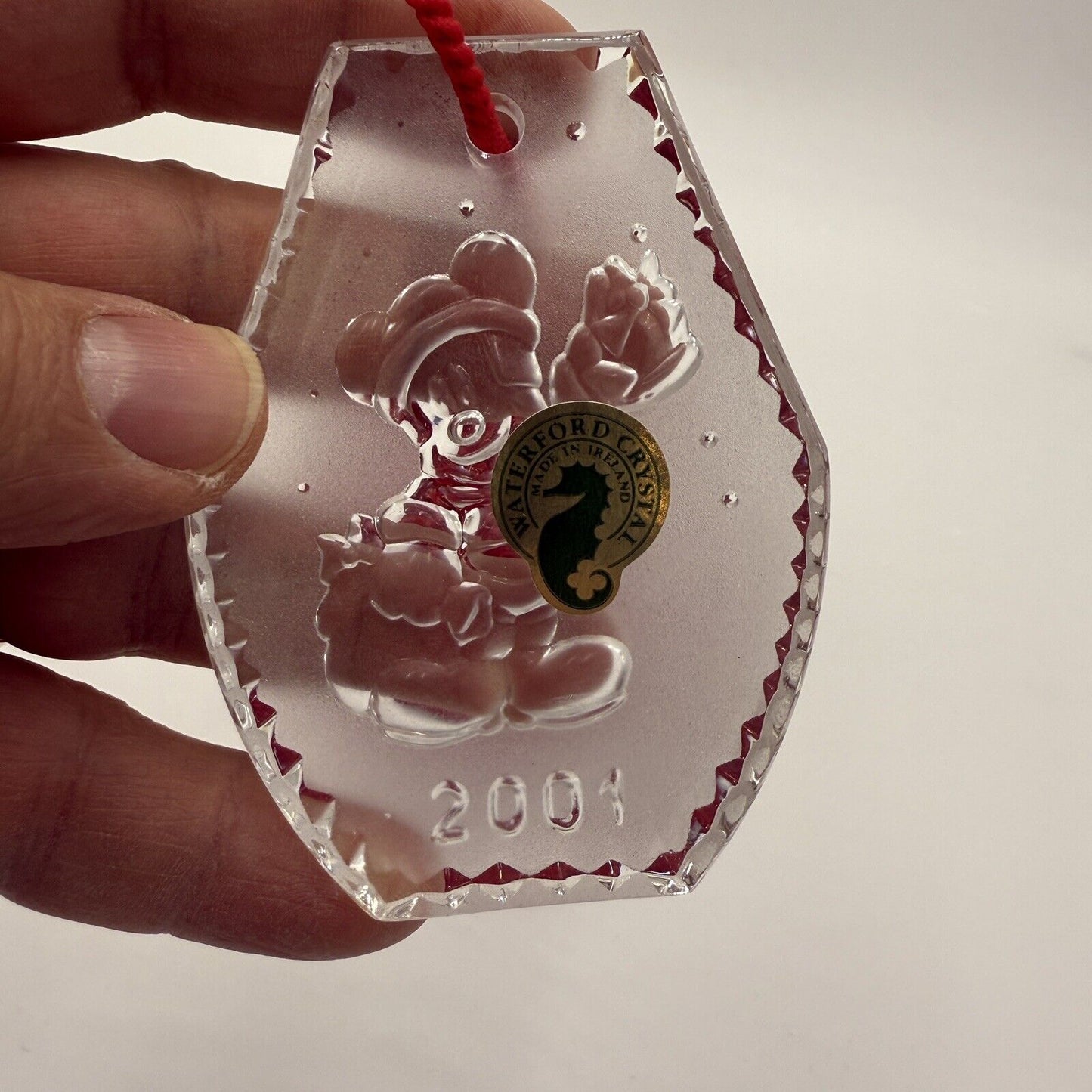 Waterford Crystal 2001 Disney Mickey Mouse Ornament Frosted Vintage