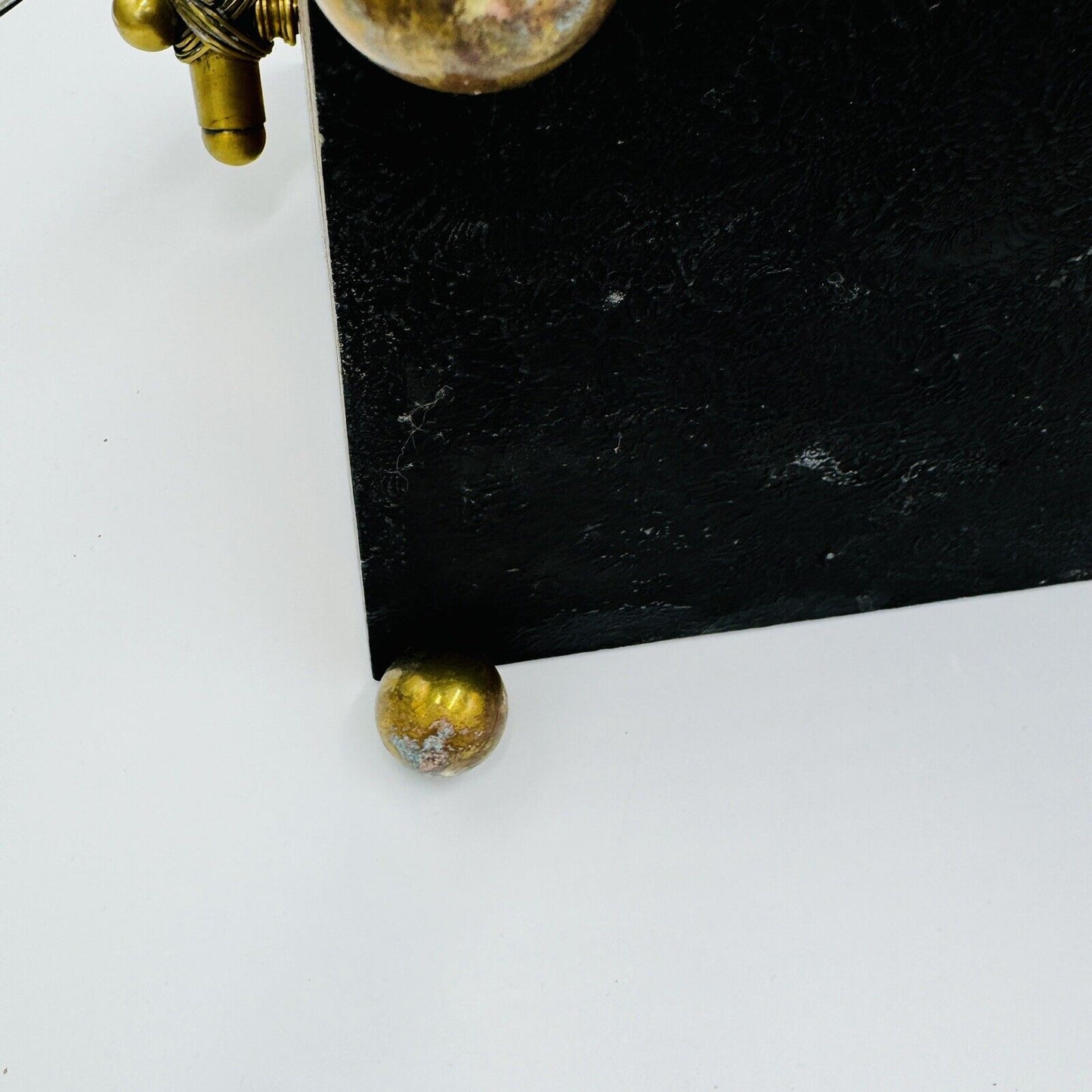 Magazine Holder Brass Handles Vintage Solid Wood Hollywood Regency Storage Decor