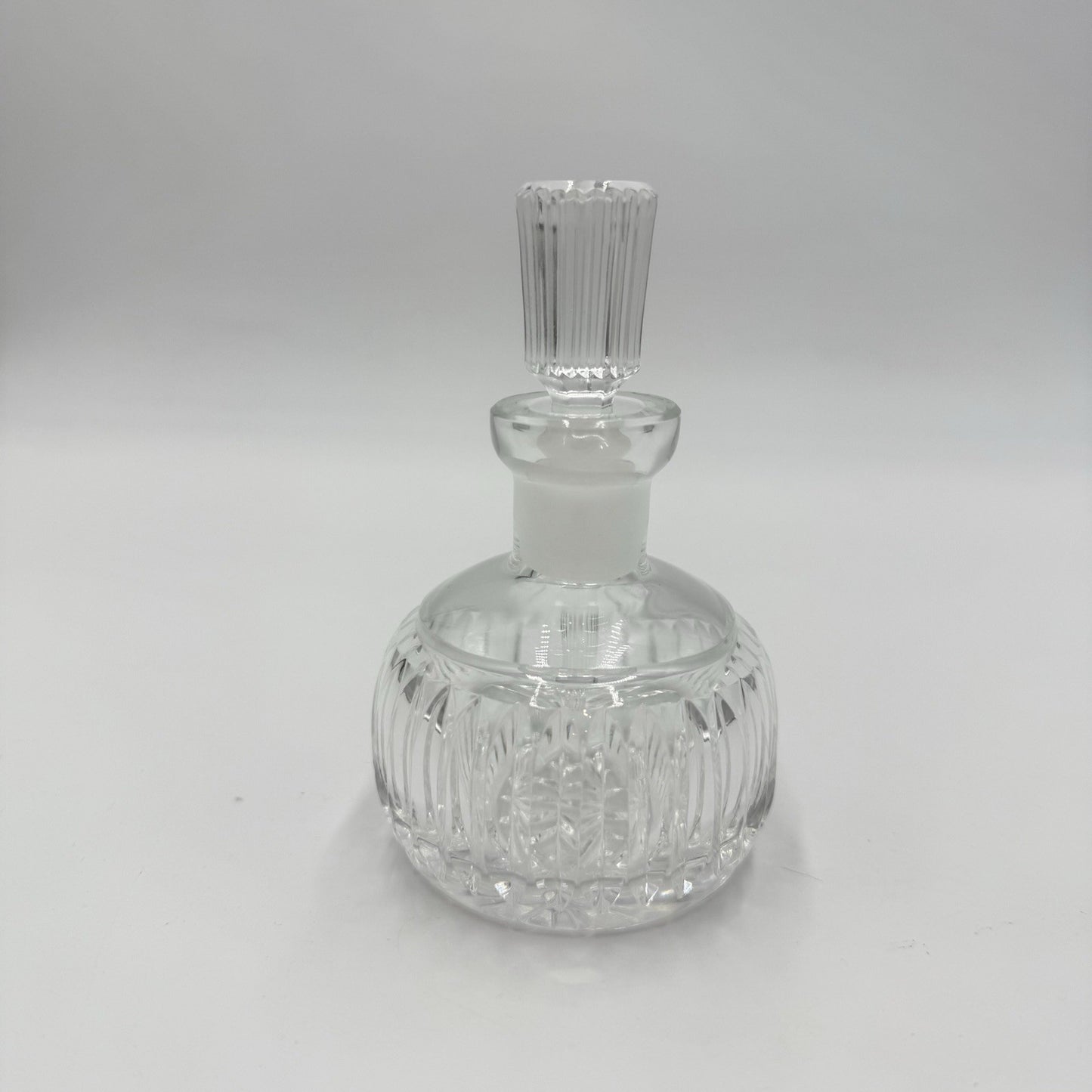 WATERFORD CRYSTAL Vanity Round Perfume Bottle & Stopper 4 5/8 in Irish Cut
