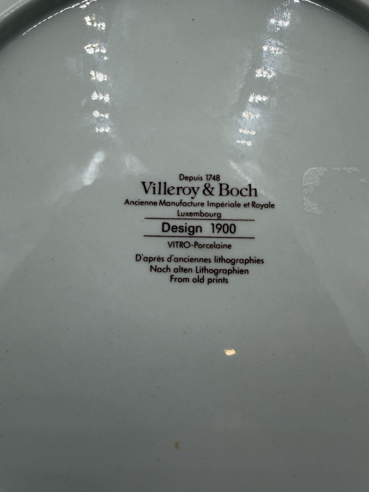 Vintage VILLEROY & BOCH Design 1900 Porcelain 8" Salad Plate Art Nouveau 4 Pcs P