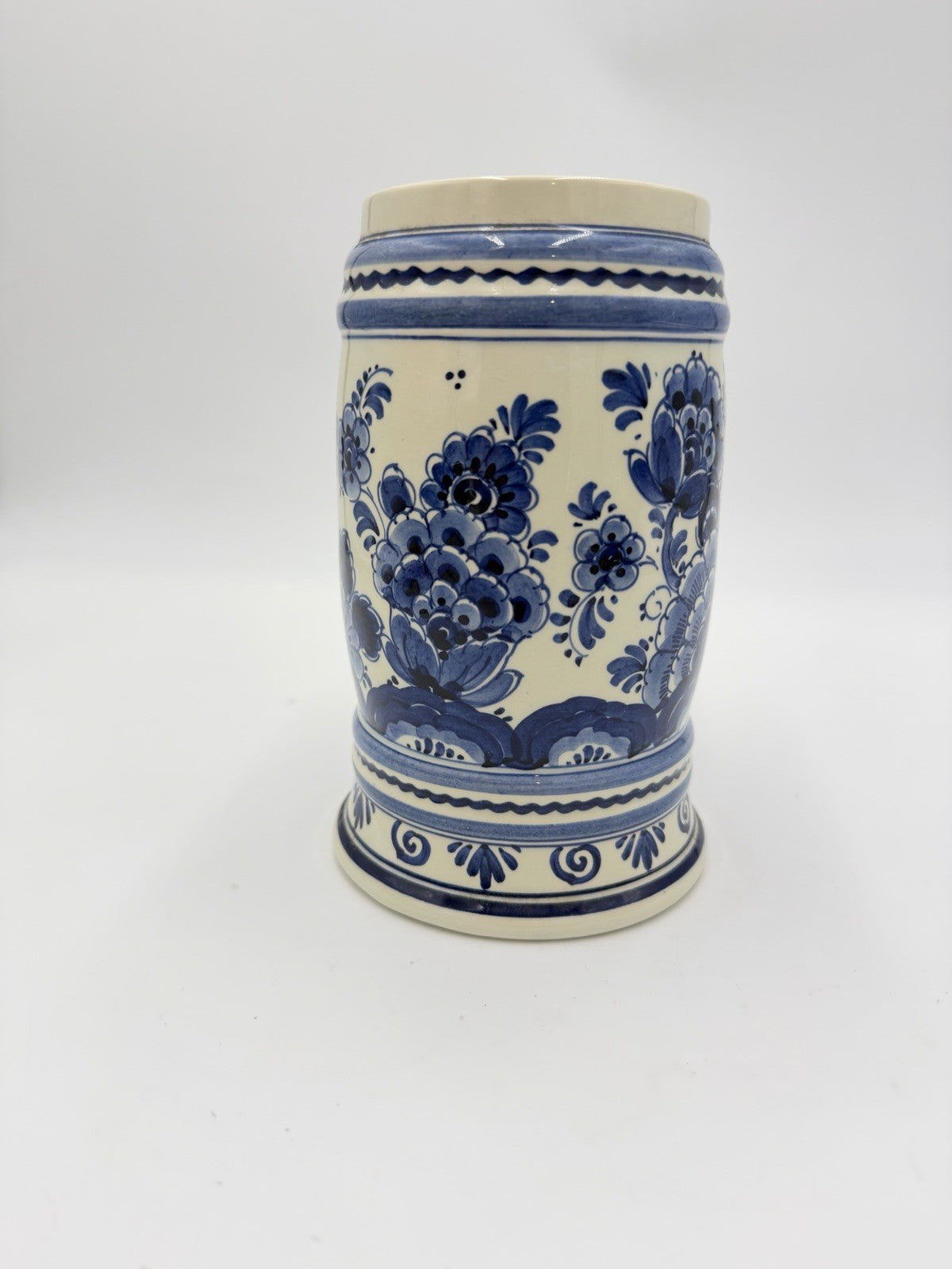 Delft Blauw Dutch Blue Pottery Ceramic hand painted Holland beer mug Vintage