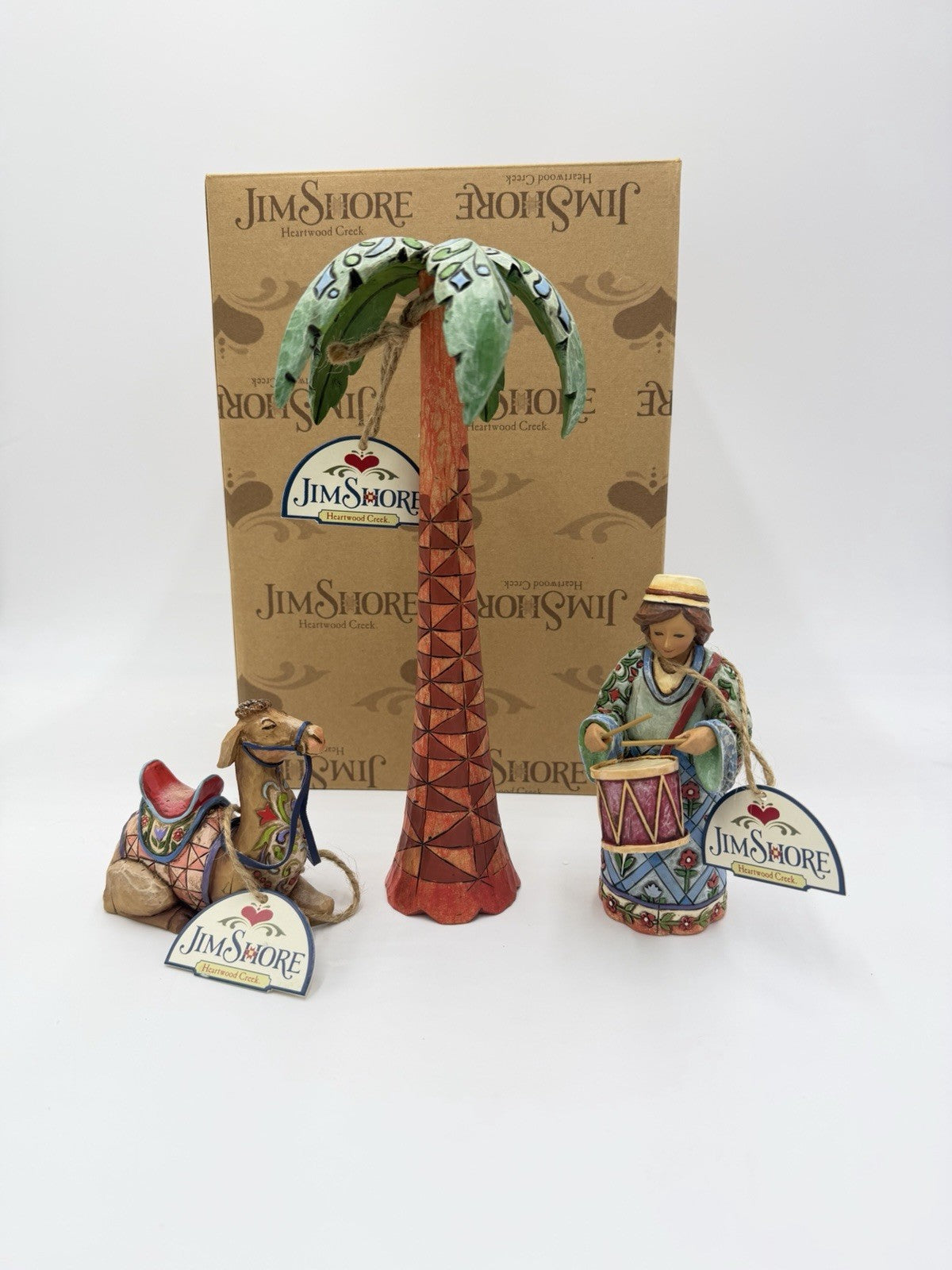 Jim Shore Heartwood Creek Let Heaven & Nature Sing Camel Drummer Boy Figurines