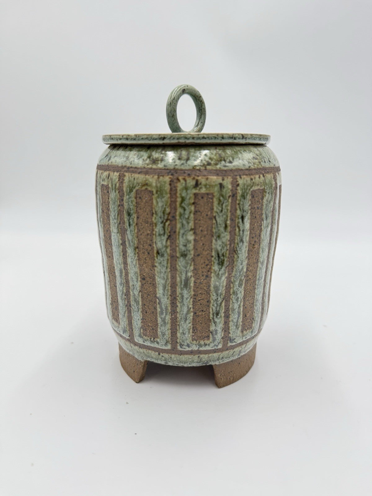 Chris Leung Bird Ceramic Studio Art Pottery Covered Footed Dish W/Lid 6.5”