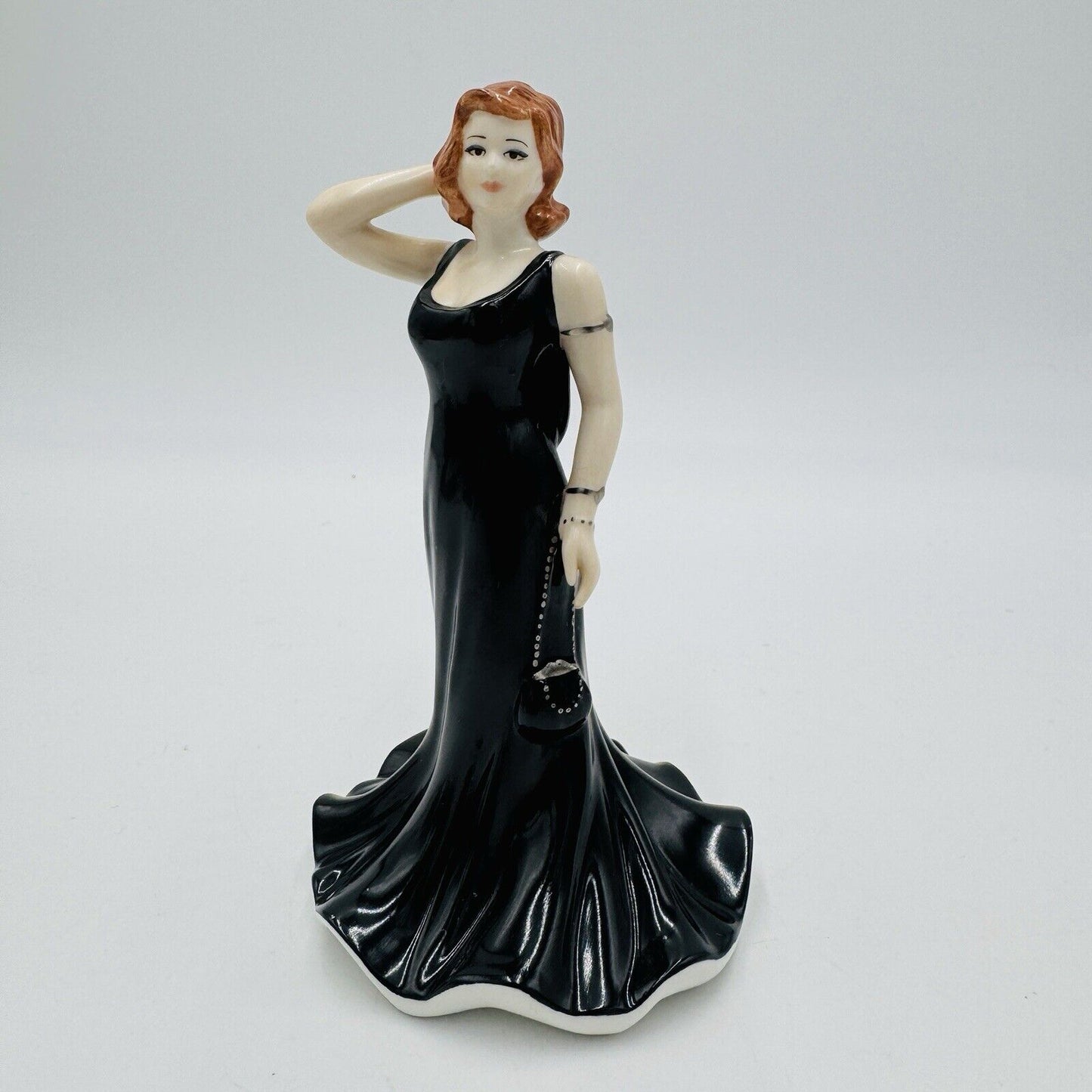 Coalport Bone China Heart To Heart Wishing You Luck Fashion Lady Figurine Black