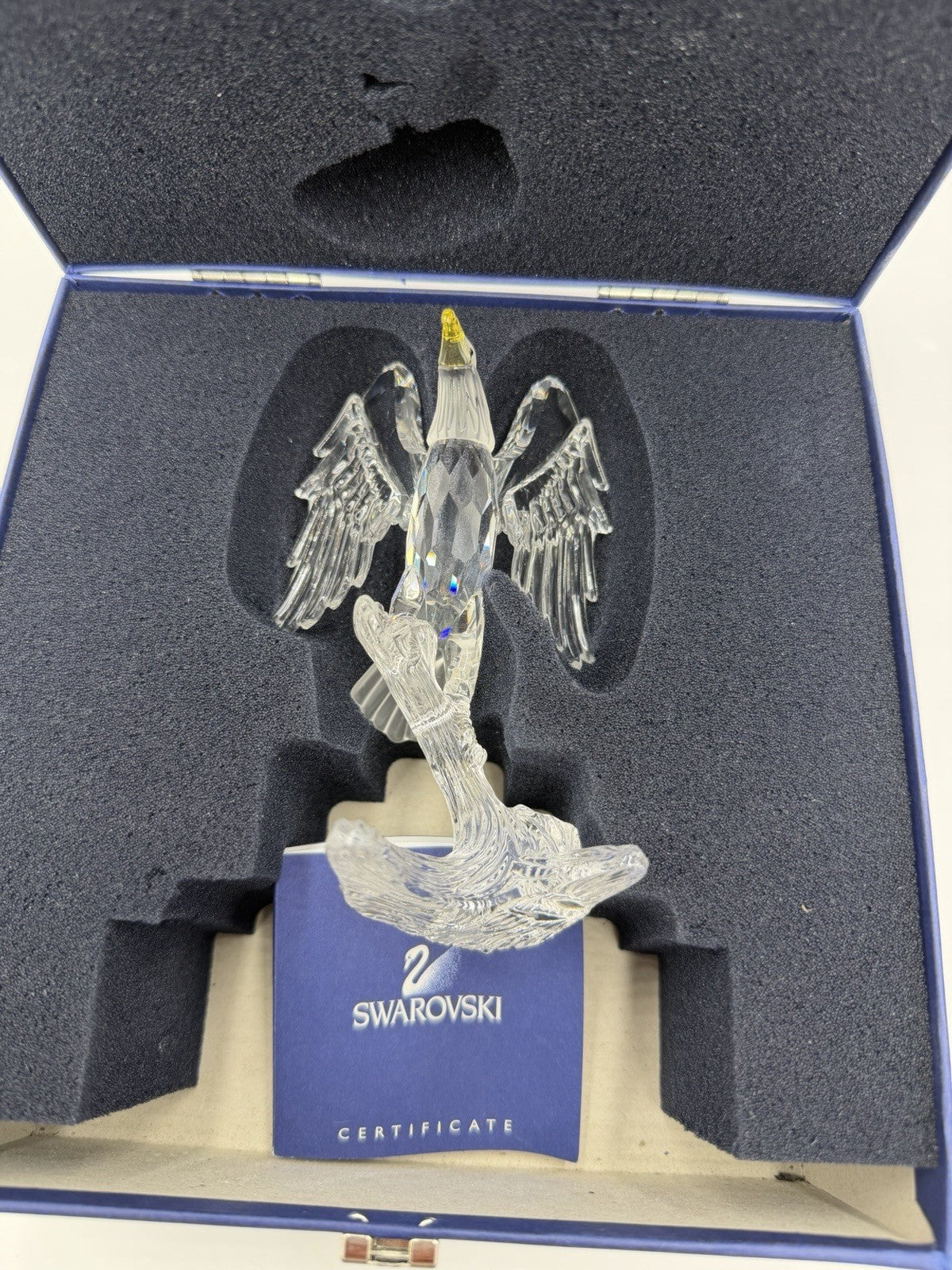 Swarovski Crystal Austria Bald Eagle 5” Figurine W/box & COA