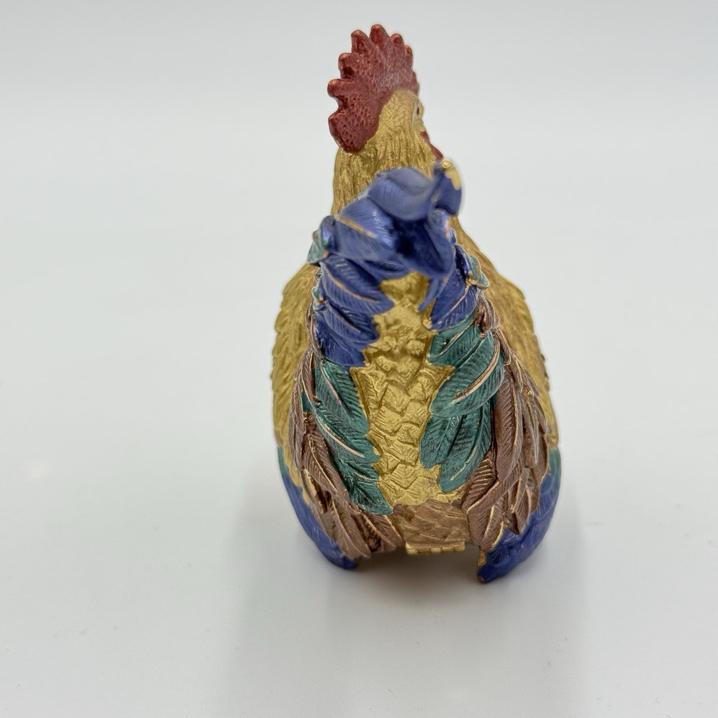 Vintage Rucinni Rooster Trinket Box Jeweled With Swarovski Crystals Original Box