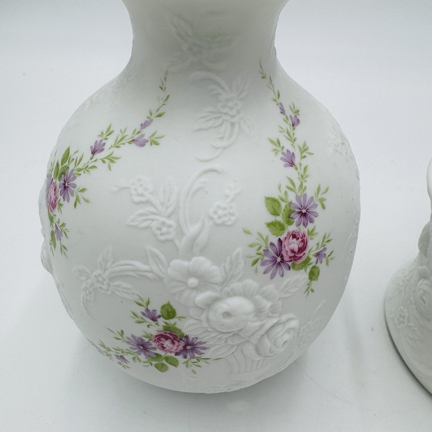 Kaiser Porcelain West Germany Monaco Patterned Bud Vase and Votive Candleholder