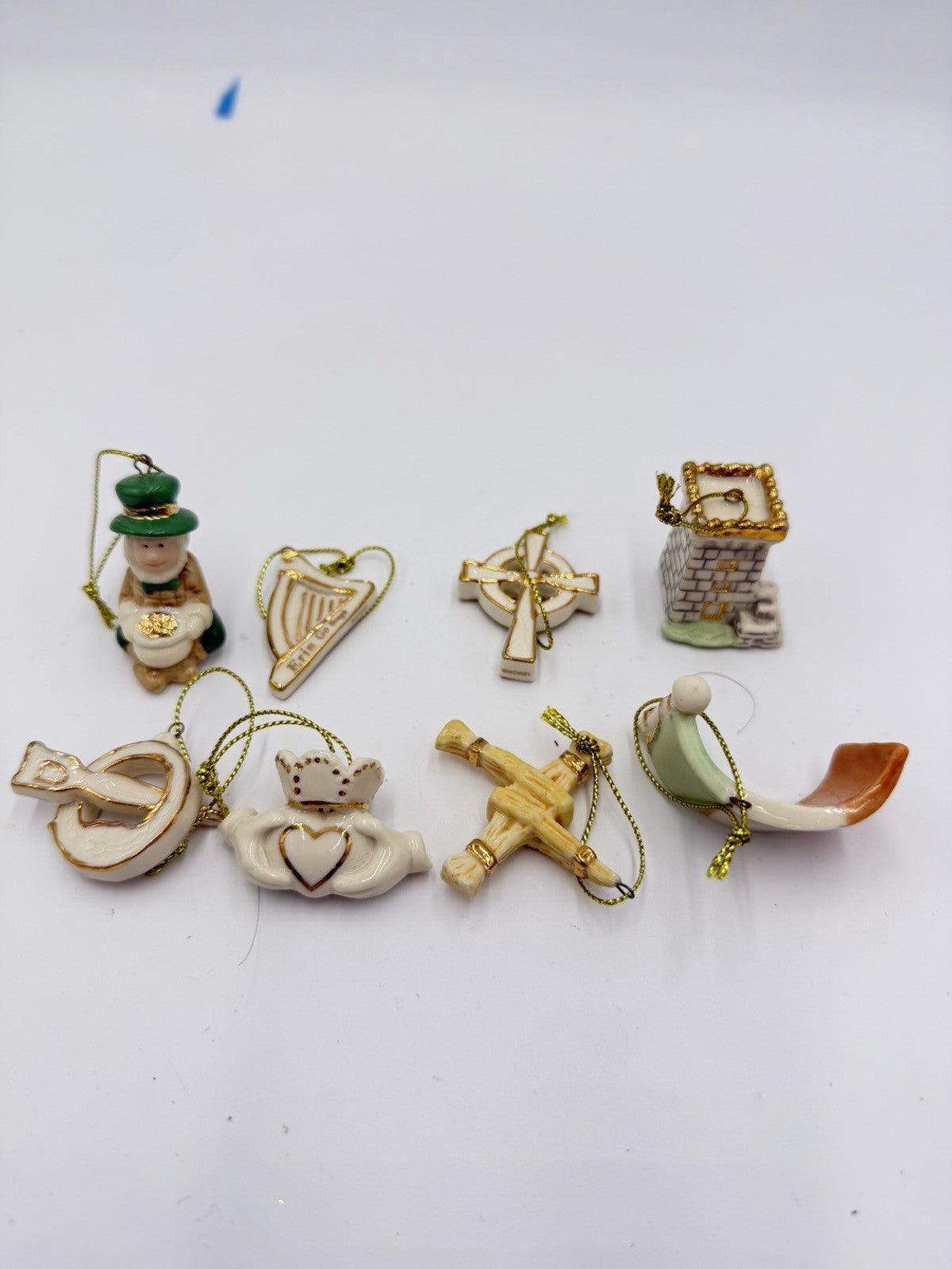 Lenox Luck of the Irish Miniature Tree Ornaments 8 Ornaments Porcelain