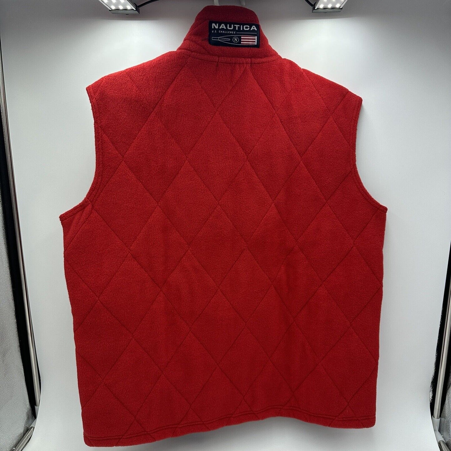 Nautica Nautech Women's Size S Vest Made in USA Regular Fit Fleece Red Quilted
