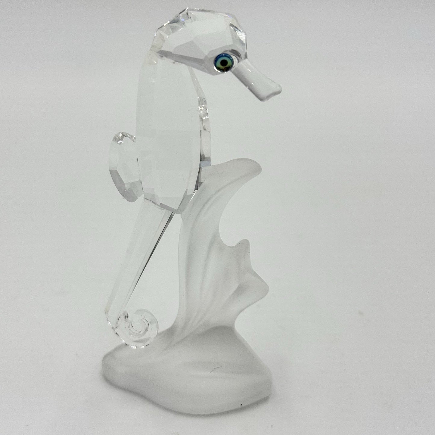 Swarovski Crystal Austria Sea Horse Frosted Base Figurine 3” Retired 2006