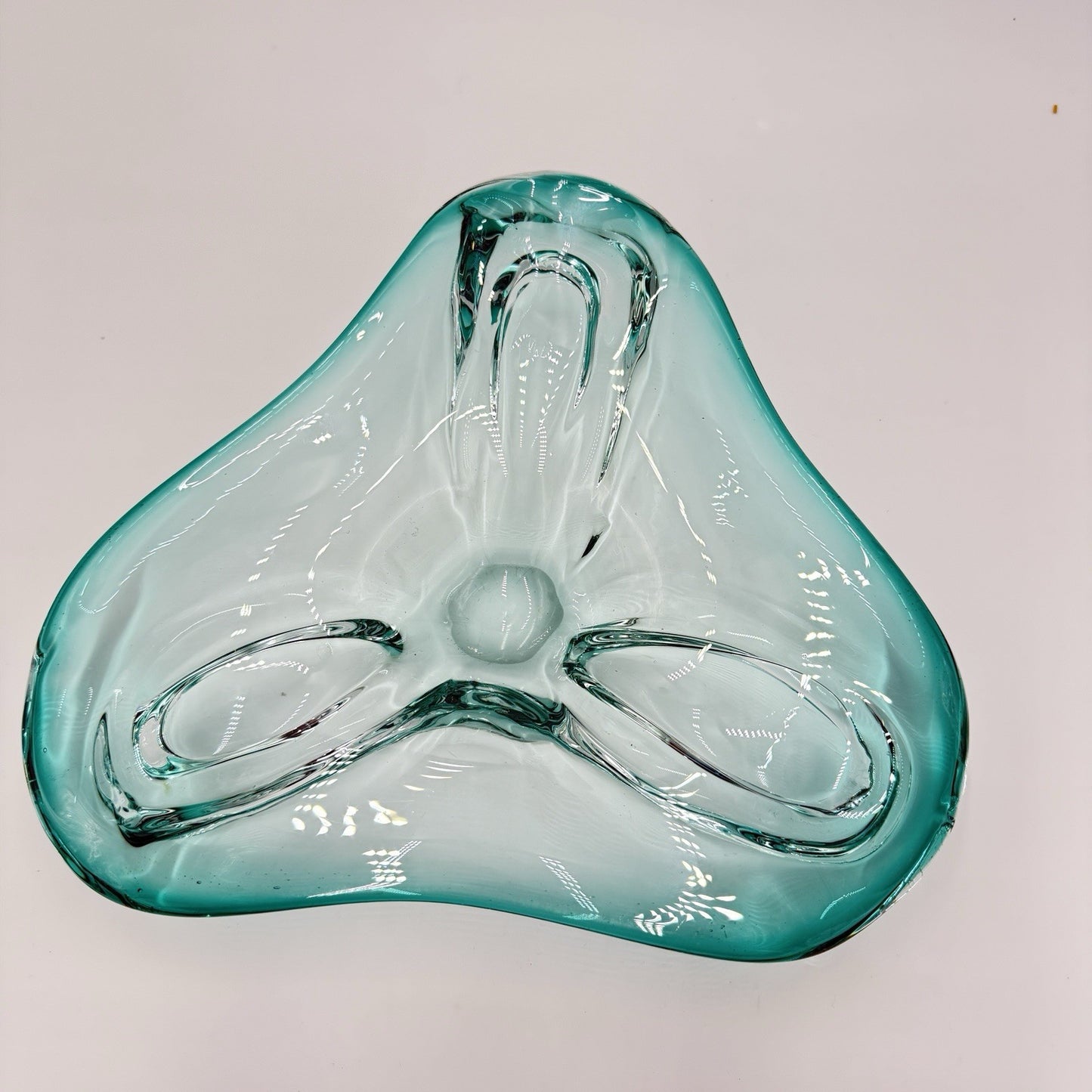 Moebel Murano Dark Aqua Art Glass Bowl Antonio Da Ros Cenedese 1960's Italy