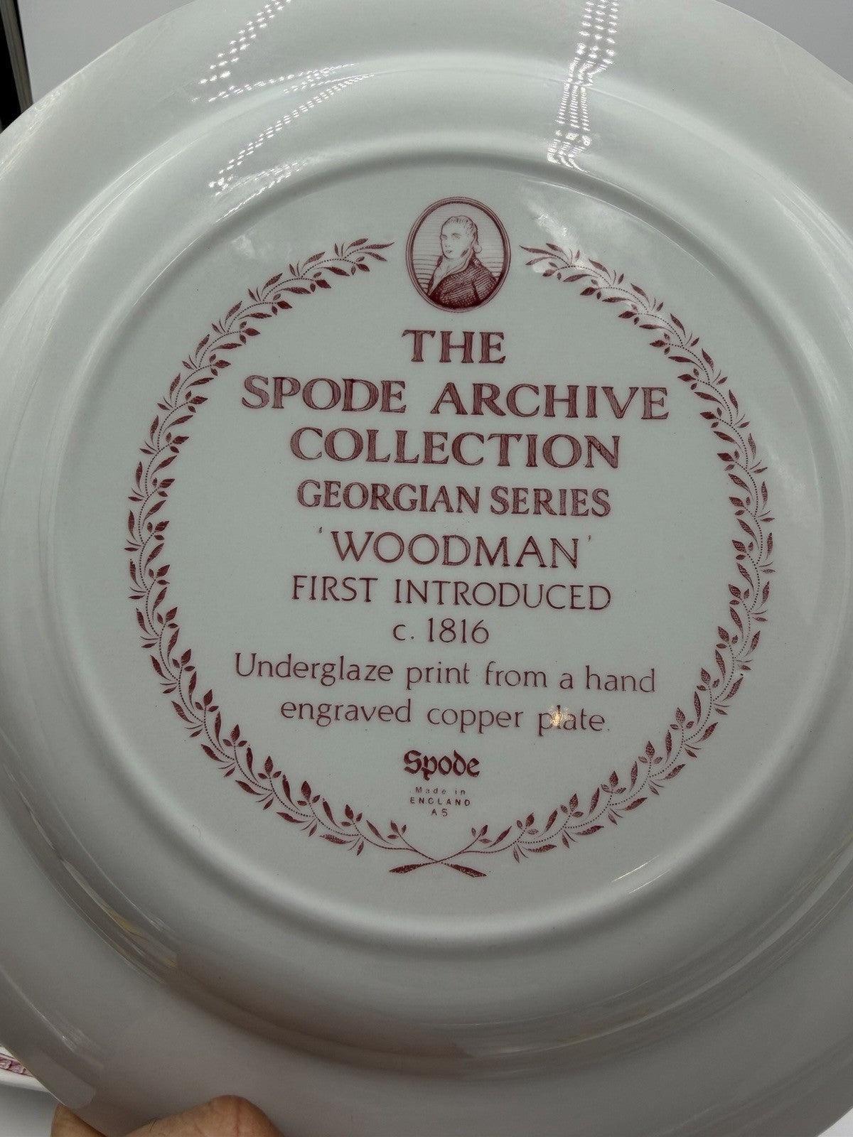 4 Spode England Porcelain Archive Collection Plates Georgian Series Red 10.5in