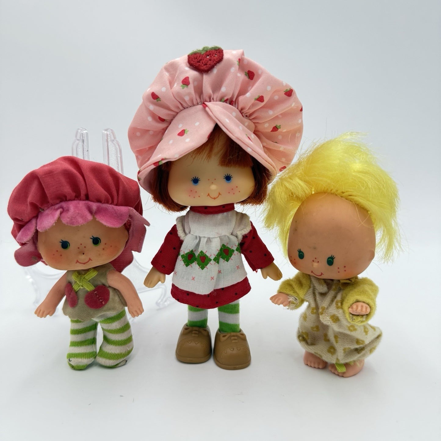 Vintage 1980 Strawberry Shortcake Lemon Cherry Dolls Set Dressed Original