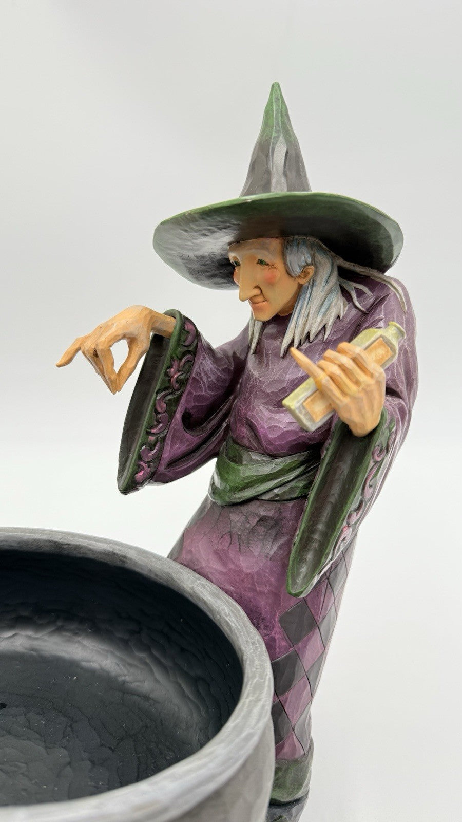Jim Shore LARGE 11" Witch's Brew Witch with Cauldron Candy Dish 2009 Figurine