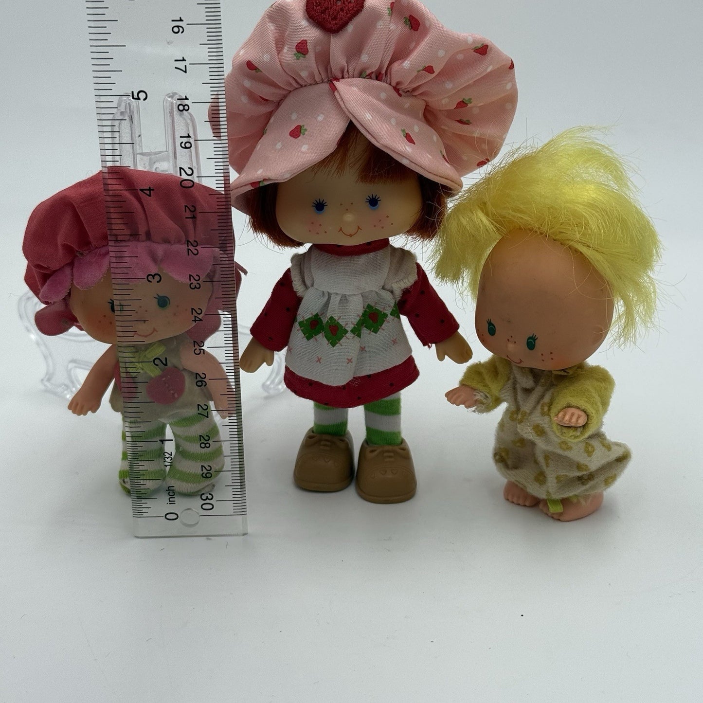 Vintage 1980 Strawberry Shortcake Lemon Cherry Dolls Set Dressed Original