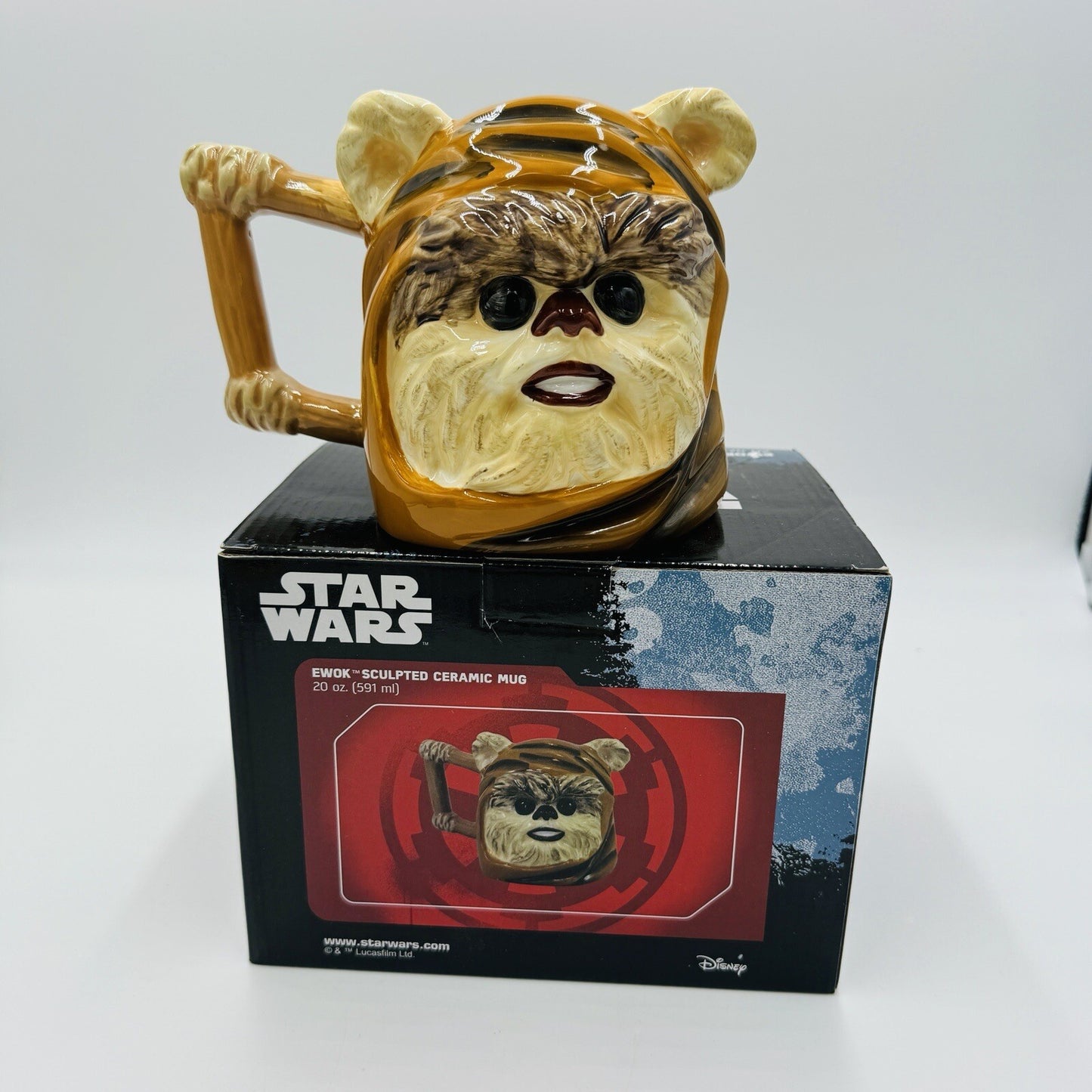 Star Wars Sculpted Ceramic Ewok Mug Large 20 Oz Disney NEW in box Collectible