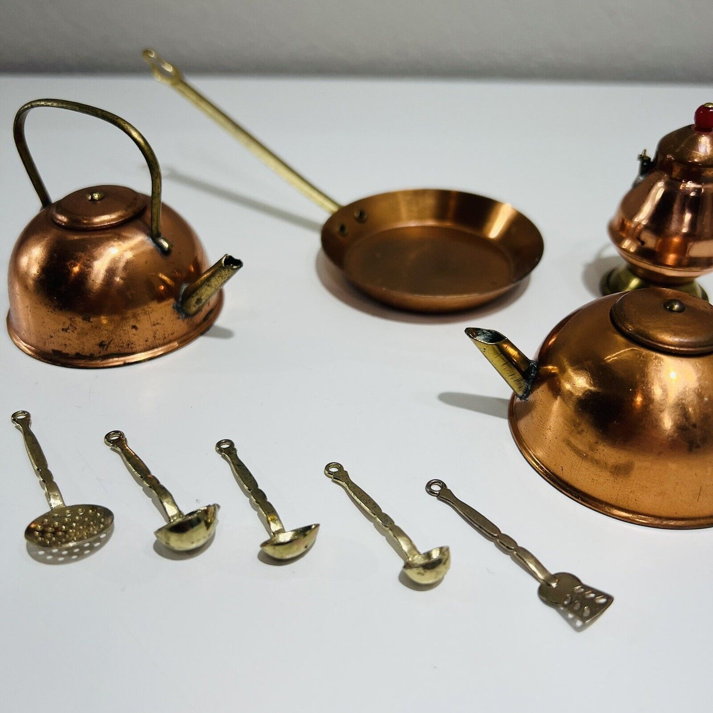 American Girl Compatible Camping Set 9 Pieces Copper Pots England Collectibles