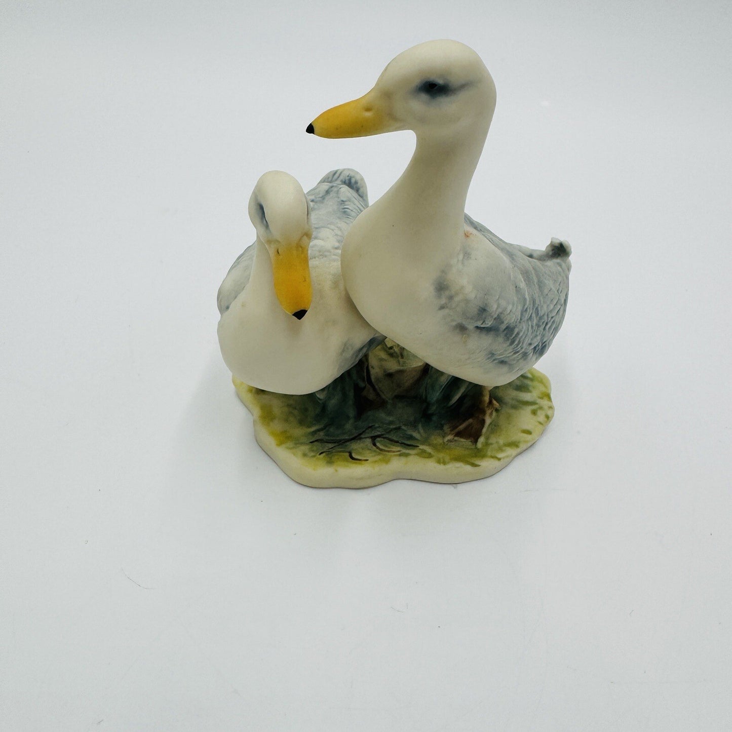 Kaiser Geese Hand Painted West Germany Porcelain Figurine vtg Signed Birds 4in